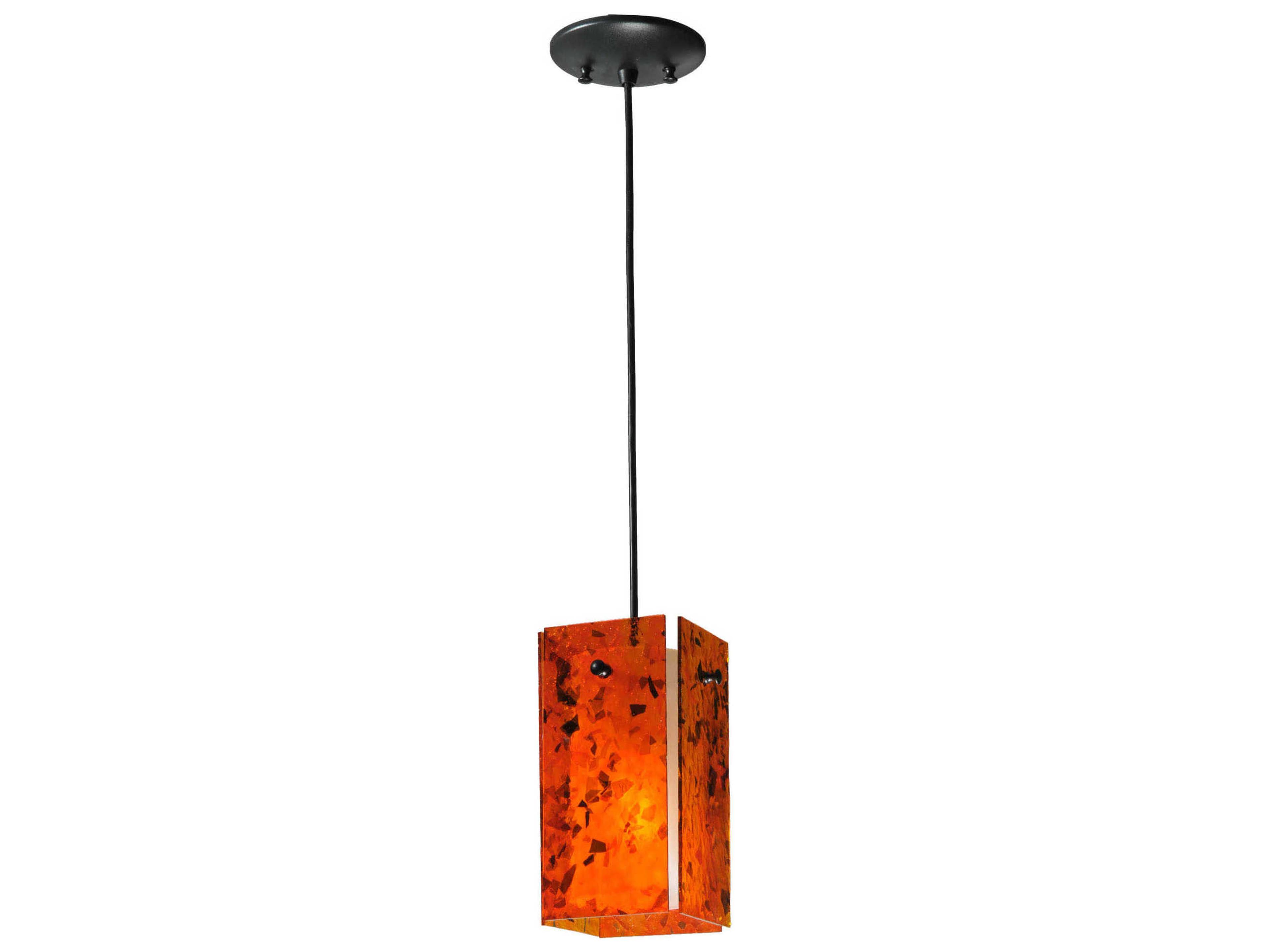Meyda Deco 1-Light Black Glass Mini Pendant