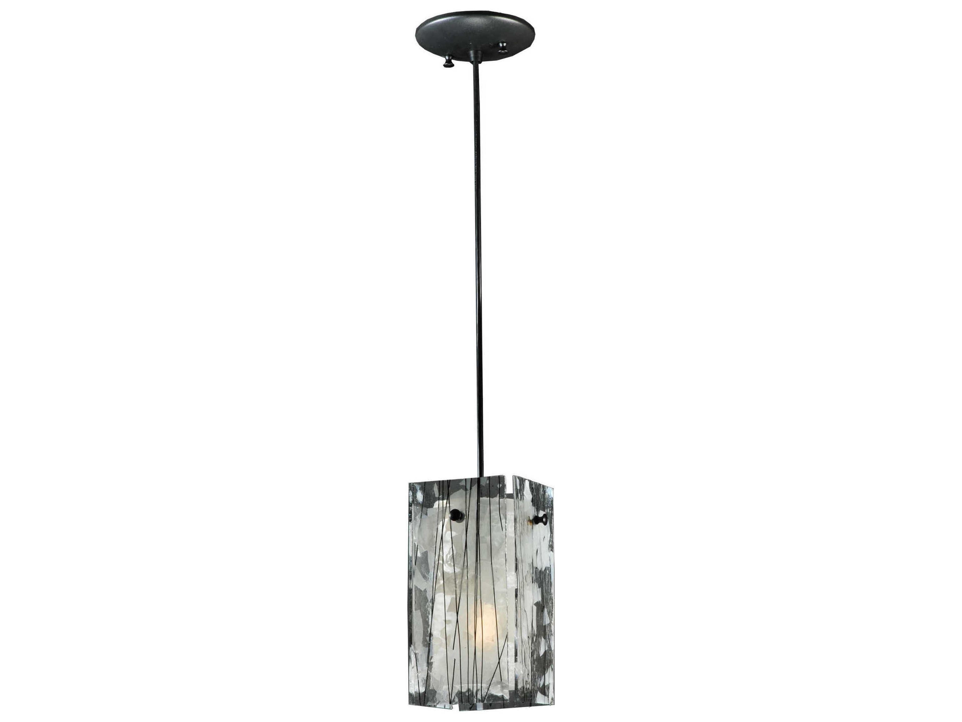 Meyda Deco 1-Light Black Glass Geometric Mini Pendant