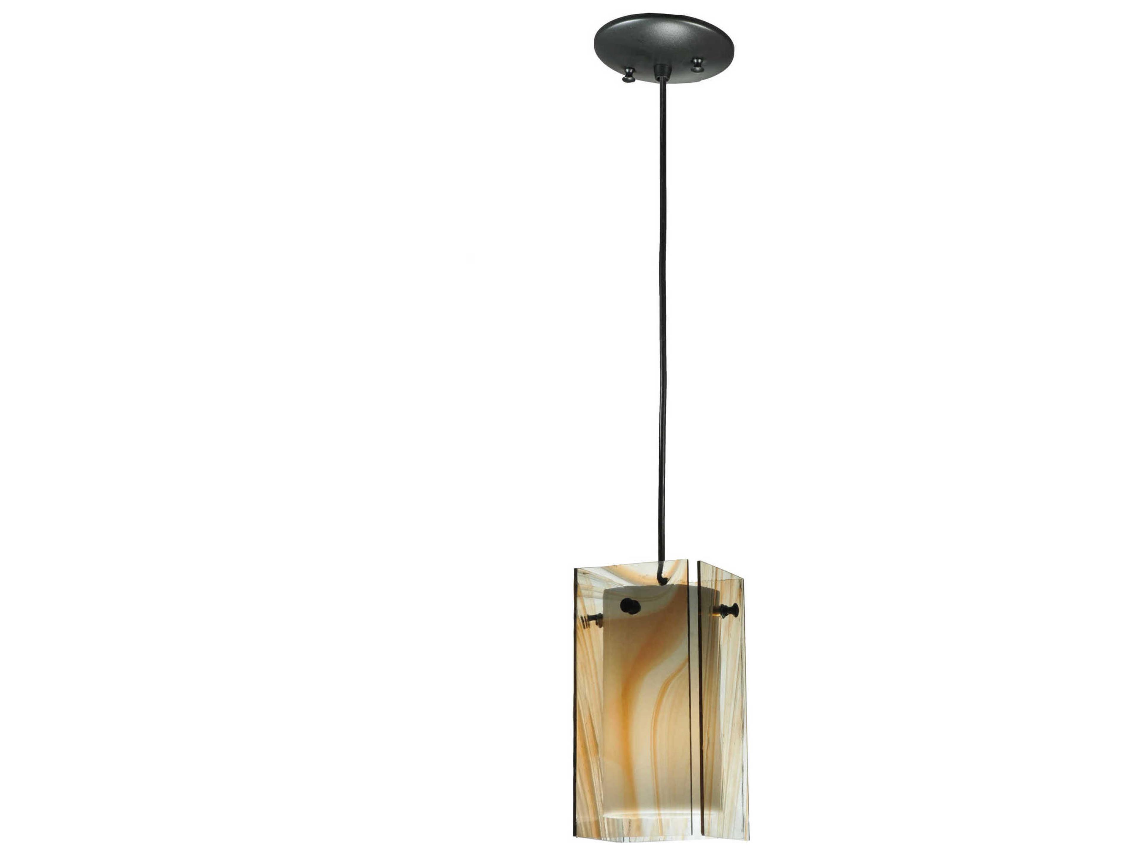 Meyda Metro Cognac Swirl Quadrato Mini Pendant Light