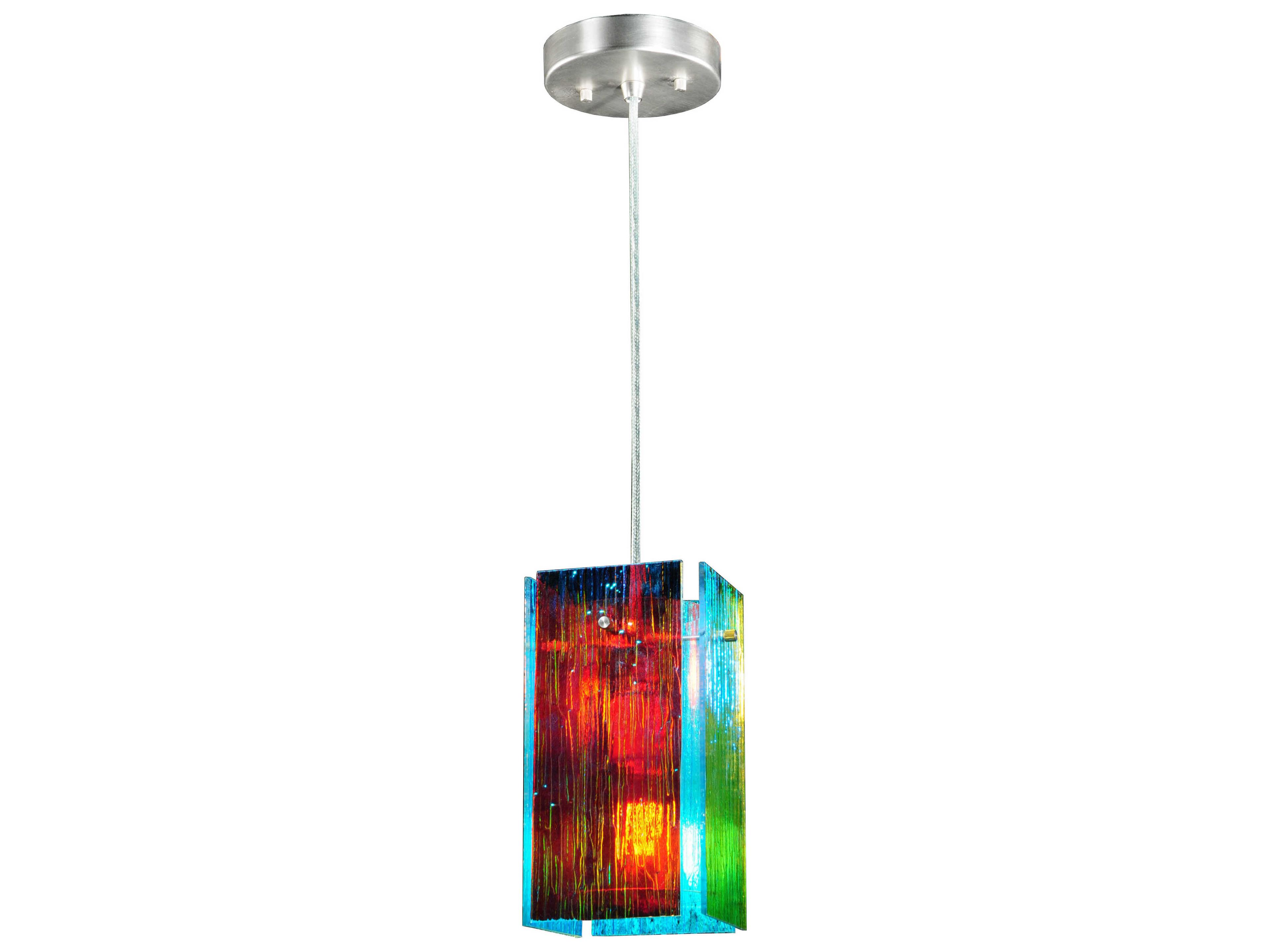 Meyda Metro Fusion 1-Light Nickel Geometric Mini Pendant