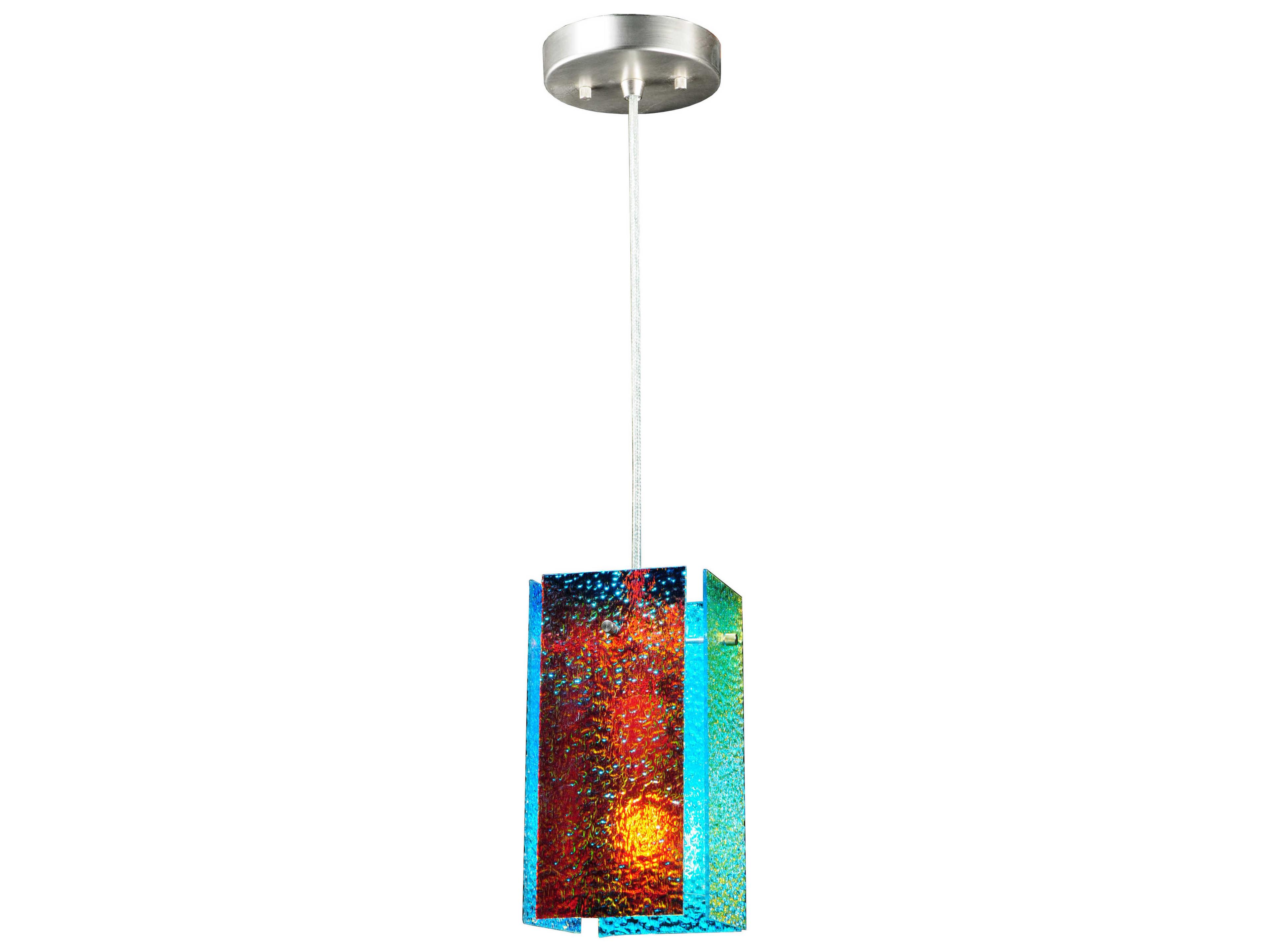 Meyda Metro Fusion 1-Light Nickel Geometric Mini Pendant