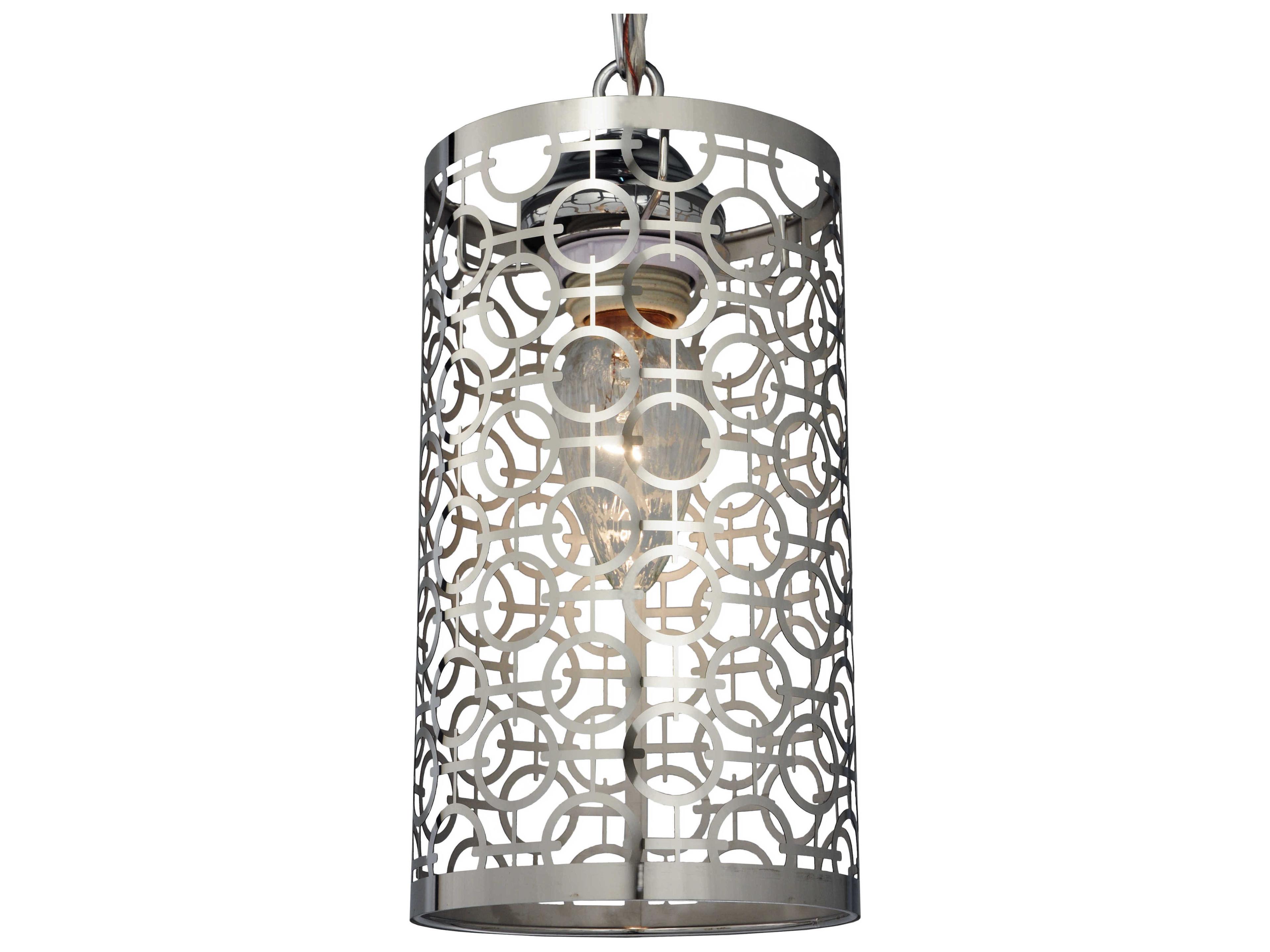 Meyda Deco 1-Light Chrome Cylinder Mini Pendant