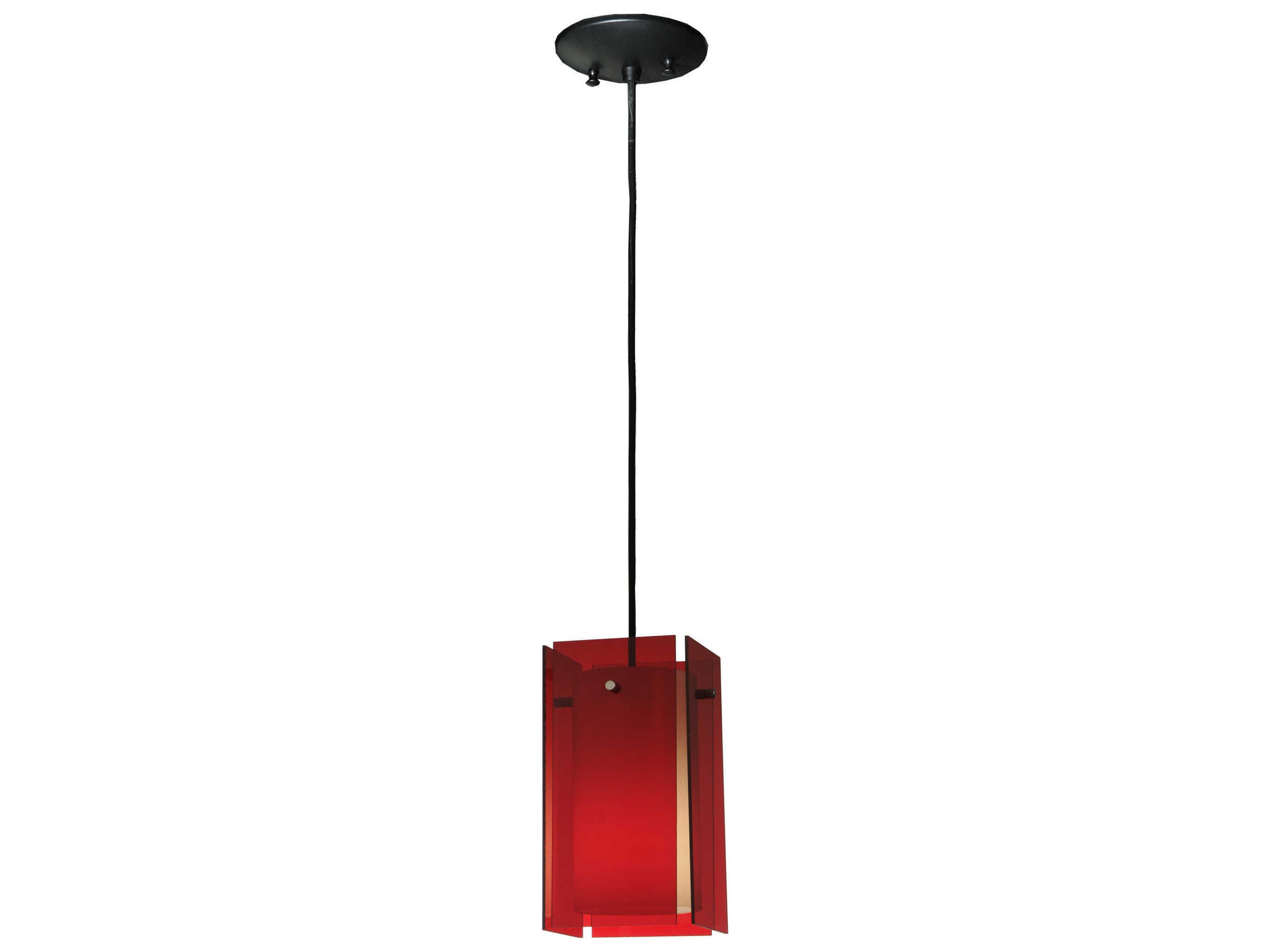 Meyda Deco 1-Light Black Glass Geometric Mini Pendant