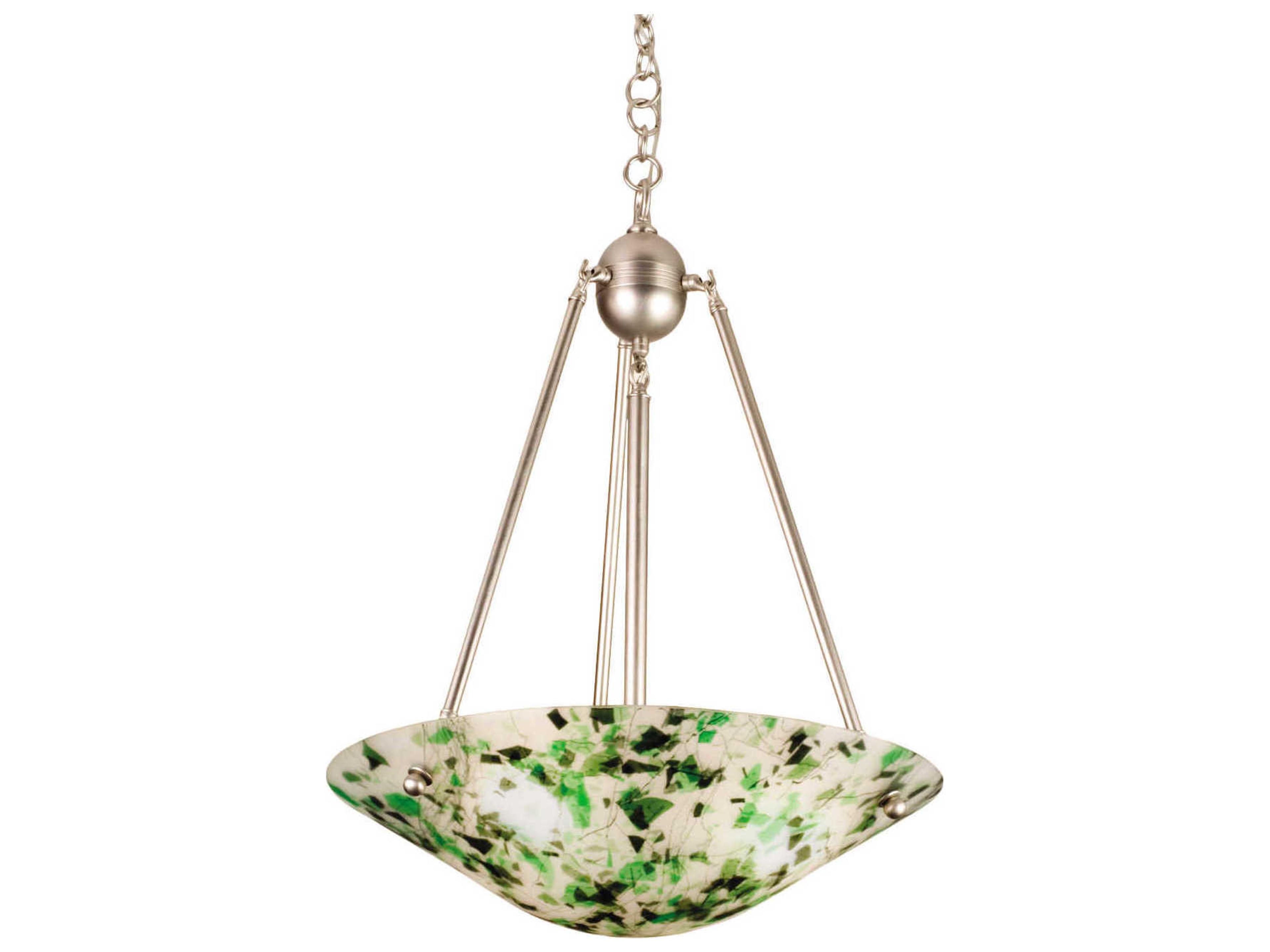 Meyda Metro Fusion 3-Light Nickel Bowl Pendant