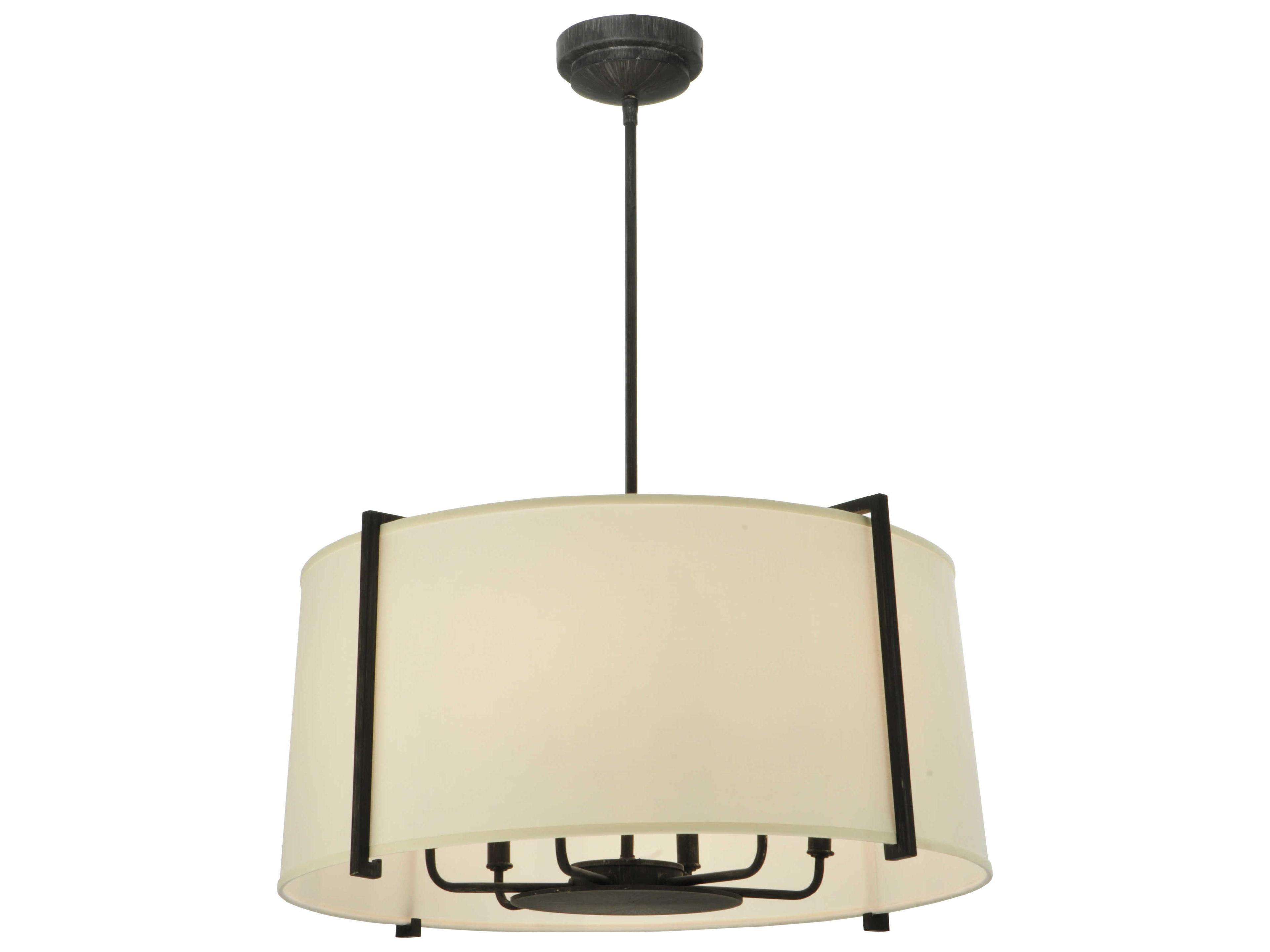 Meyda Lucy 6-Light Black Drum Pendant