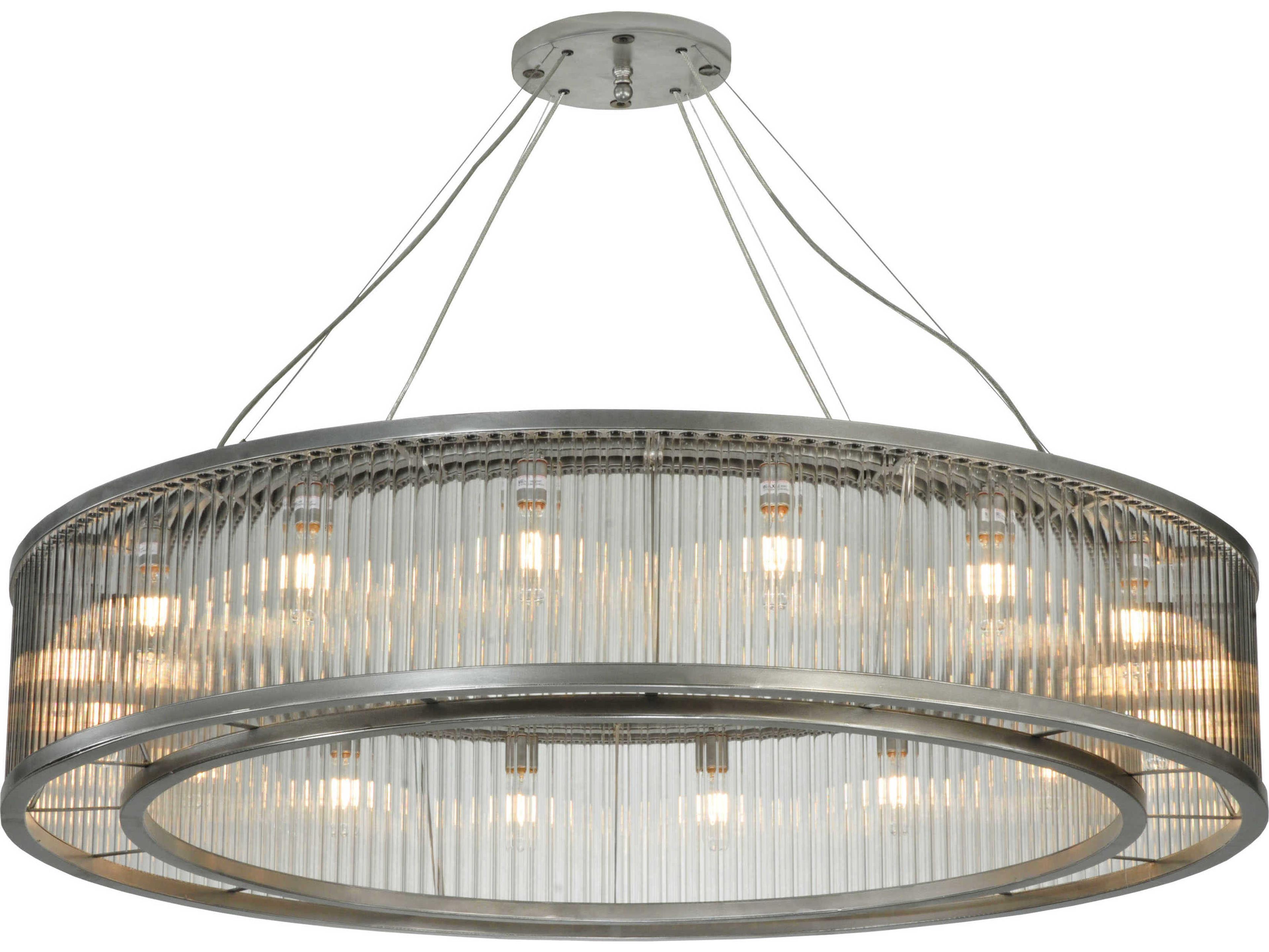 Meyda Deco 16-Light-Light Nickel Drum Pendant