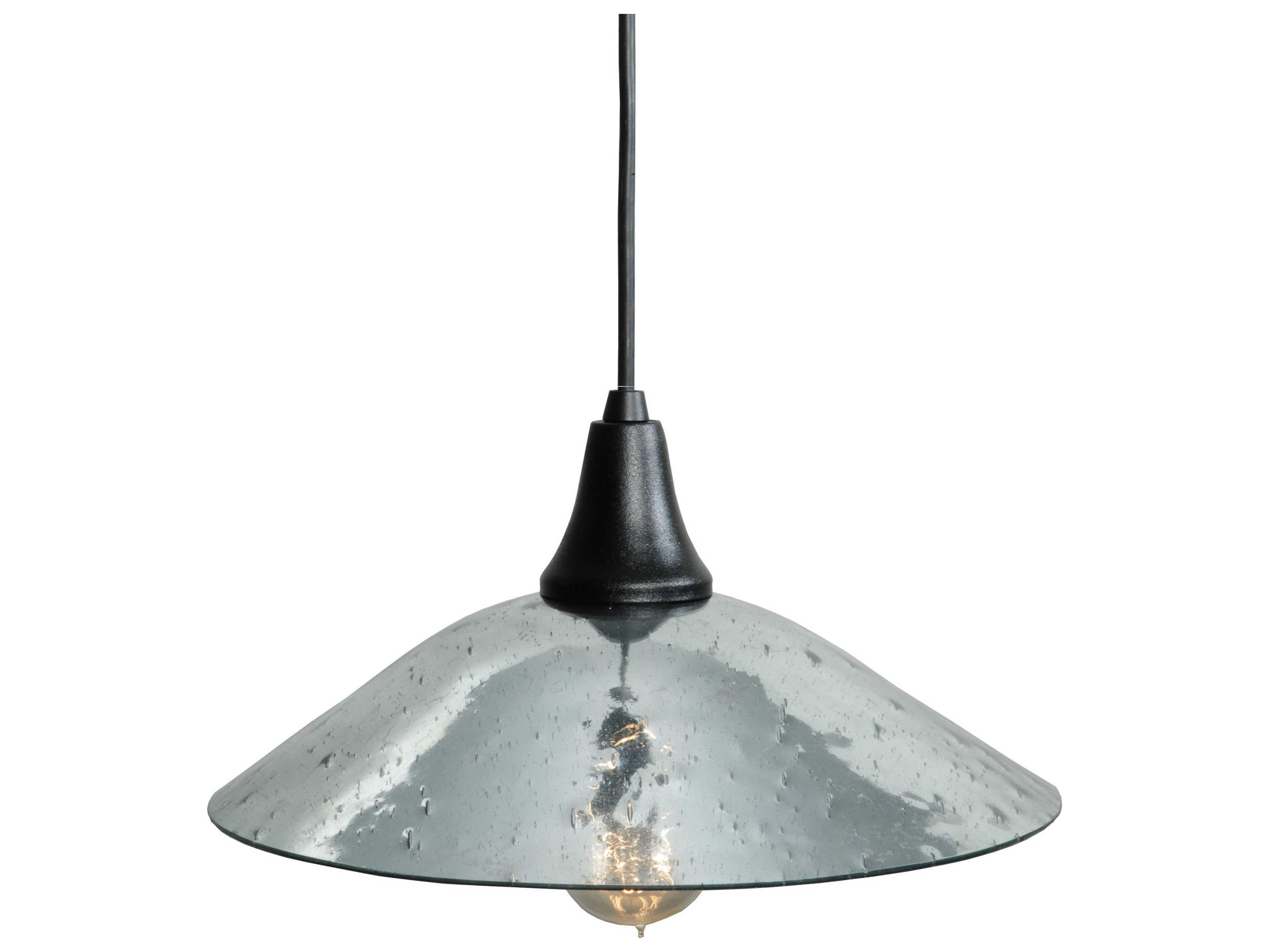 Meyda Deco 1-Light Black Glass Bowl Pendant