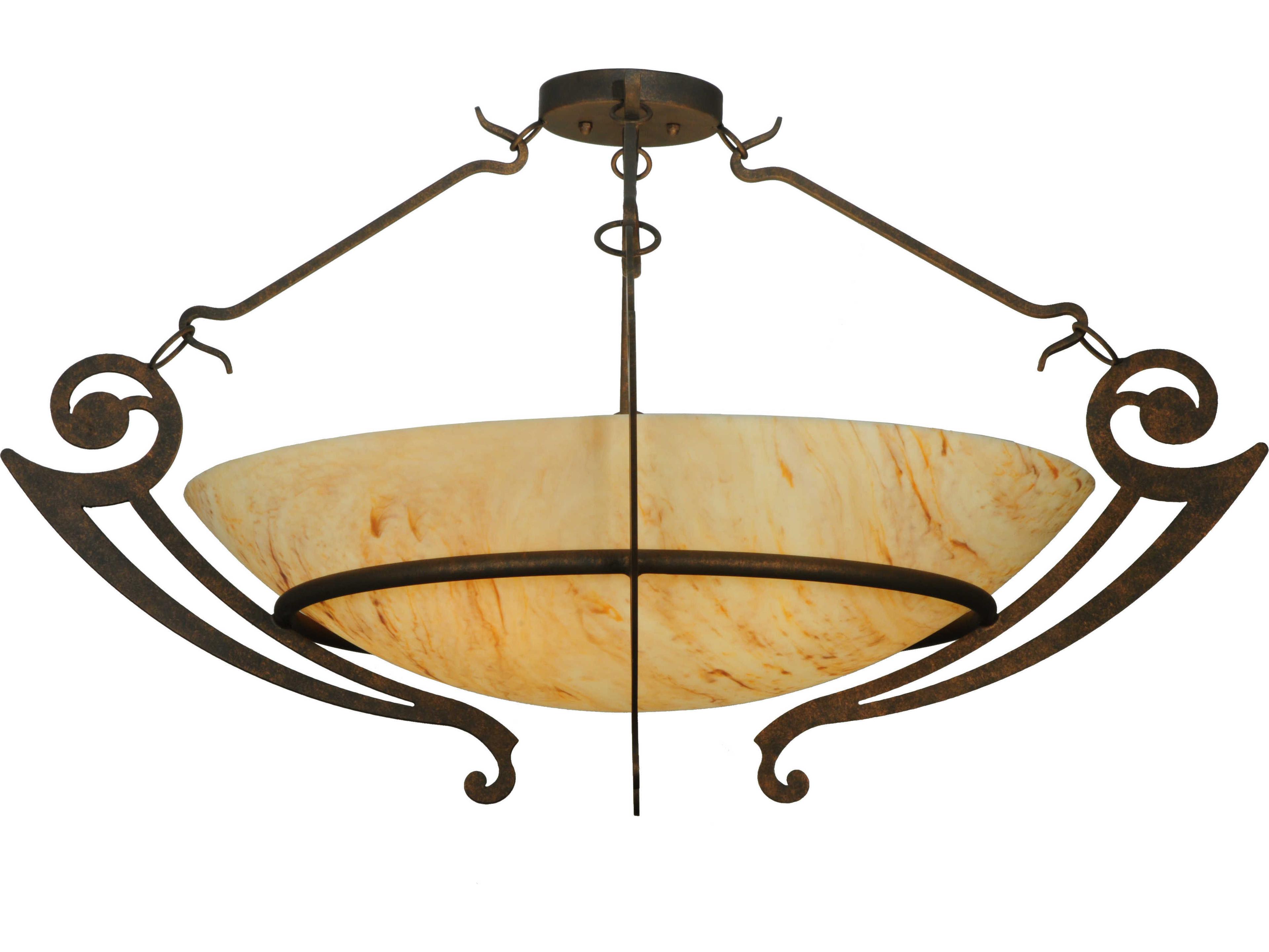 Meyda Deco 6-Light Bronze Bowl Pendant
