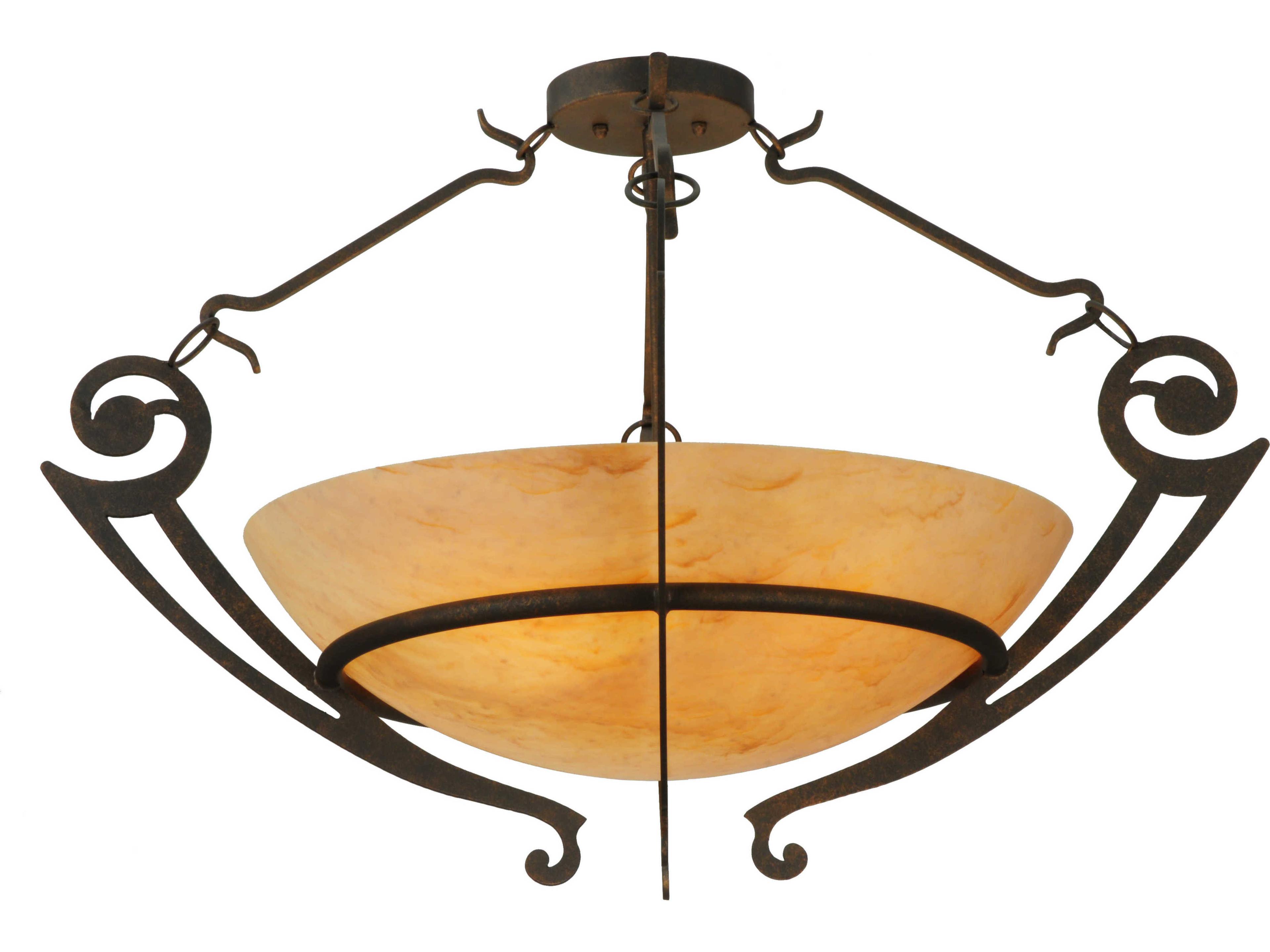 Meyda Deco 6-Light Bronze Bowl Pendant
