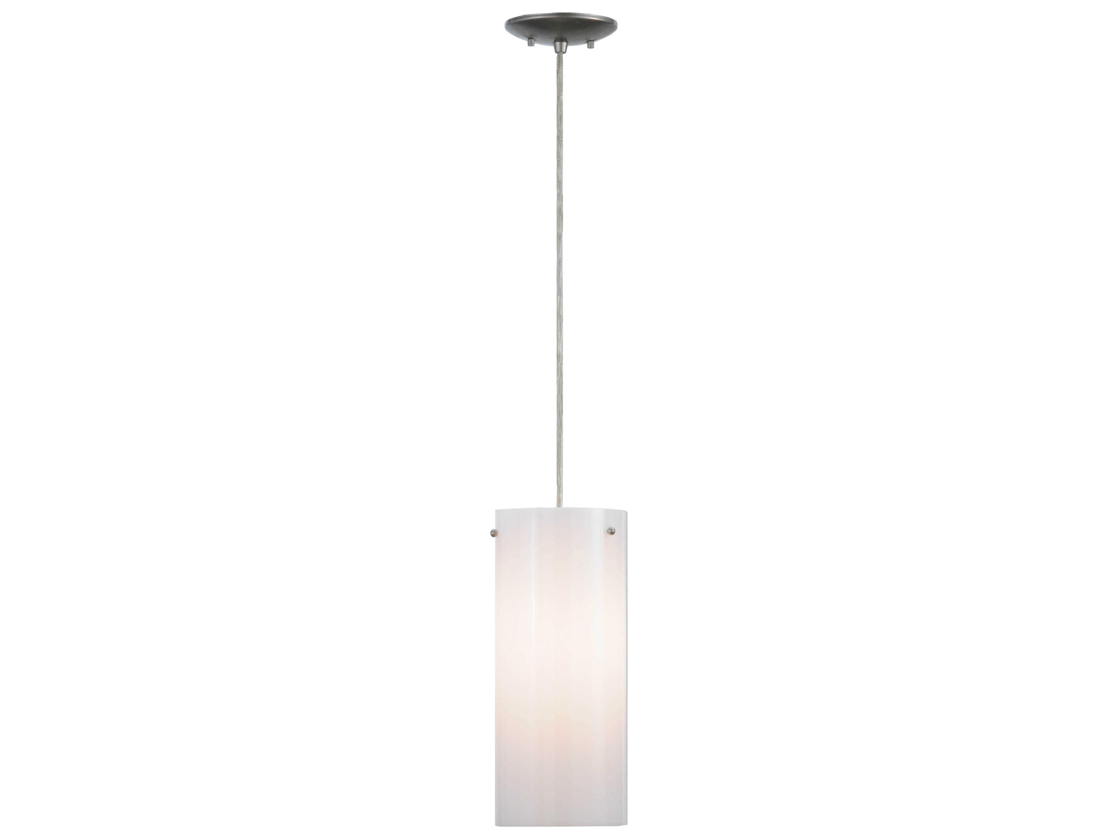 Meyda Deco 1-Light Nickel Glass Cylinder Pendant