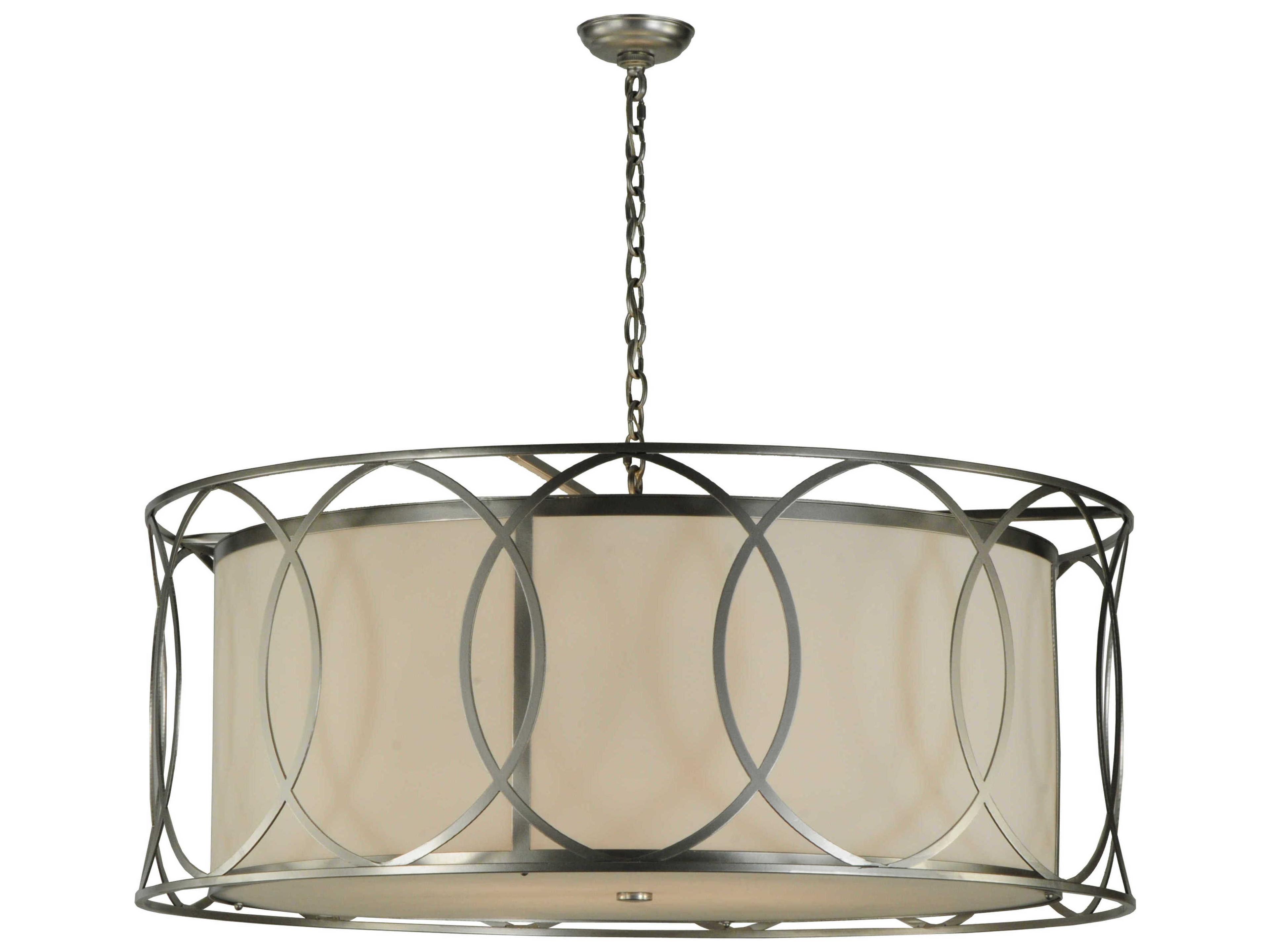 Meyda Deco 4-Light Gray Drum Pendant