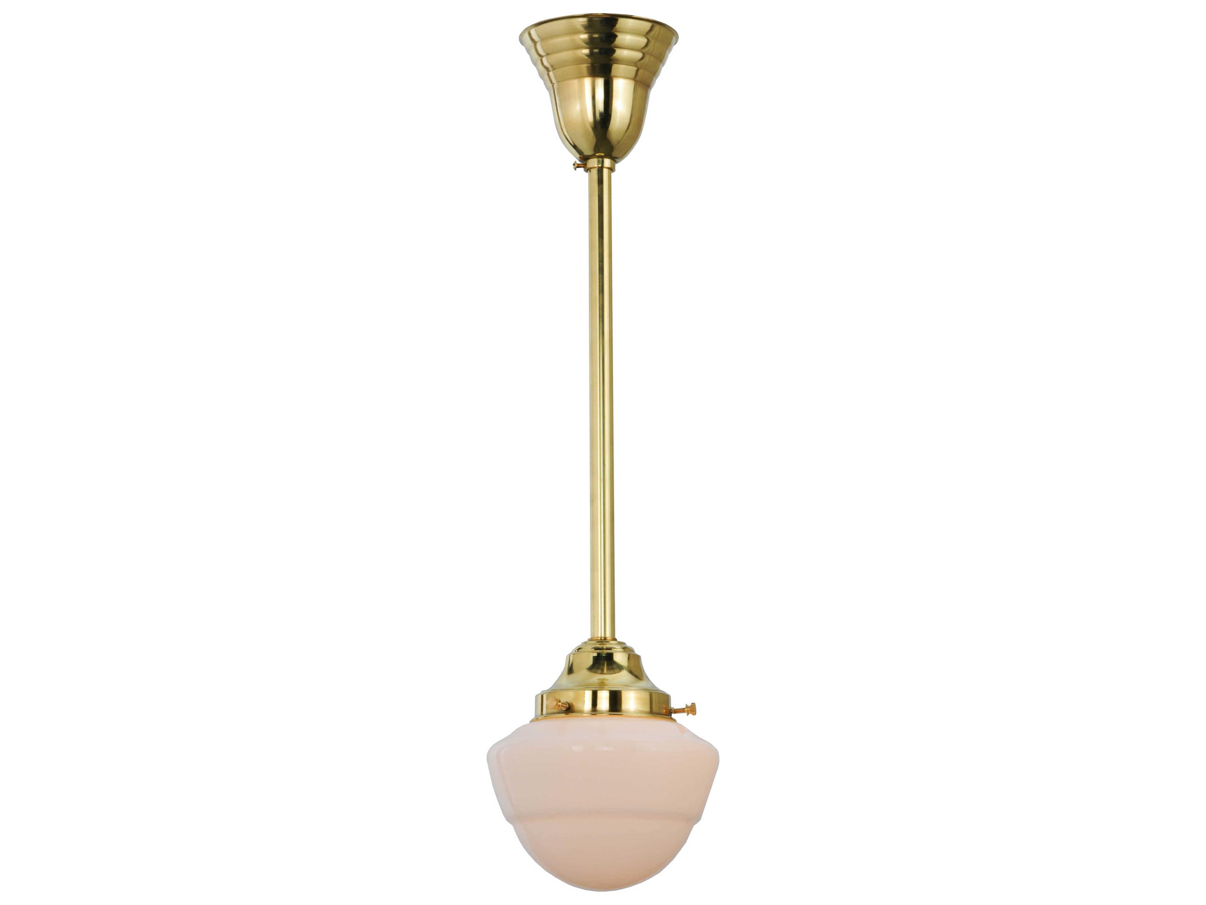 Meyda Deco 1-Light Brass Glass Pendant