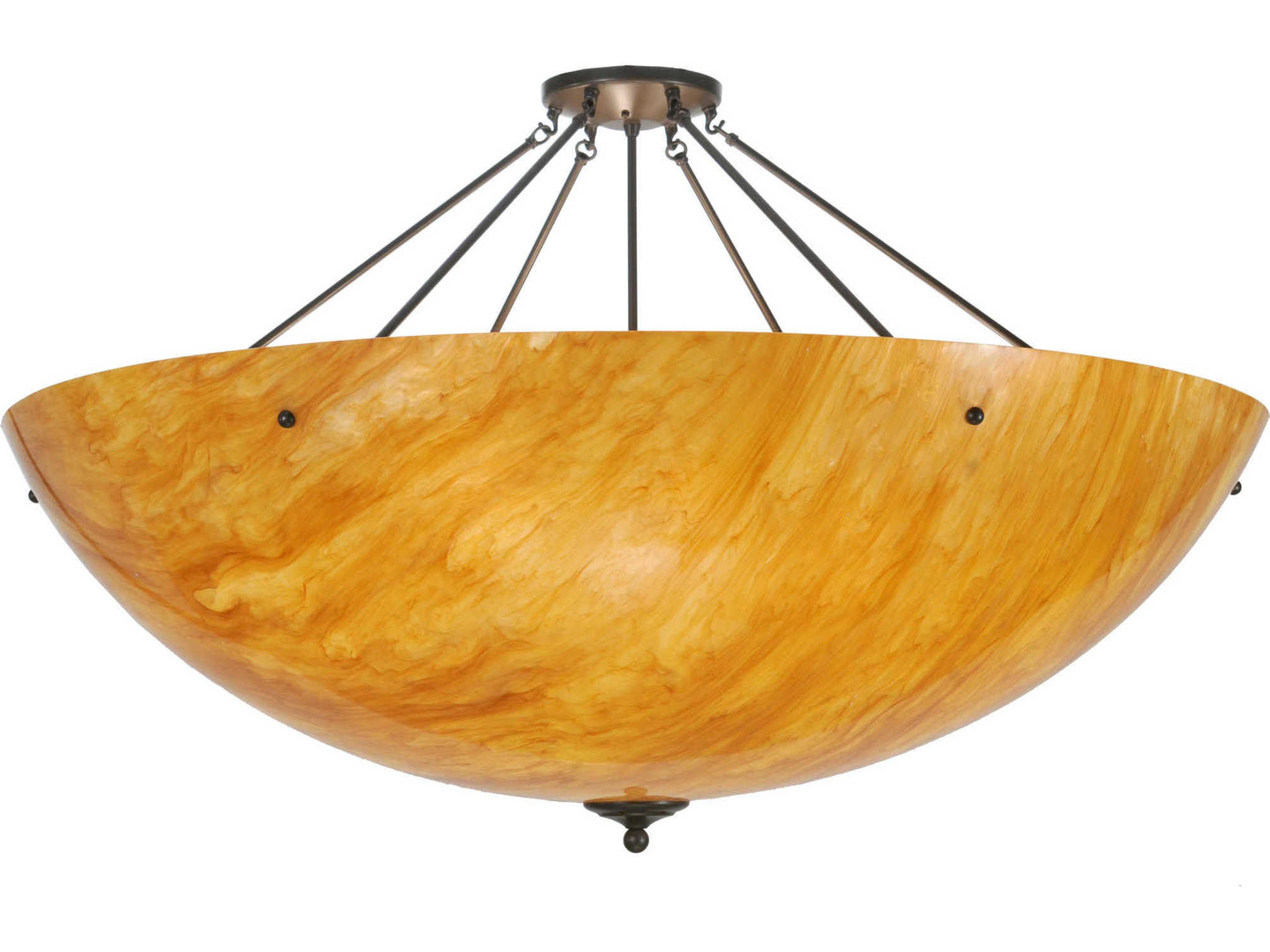 Meyda Deco 8-Light Bronze Bowl Semi Flush Mount