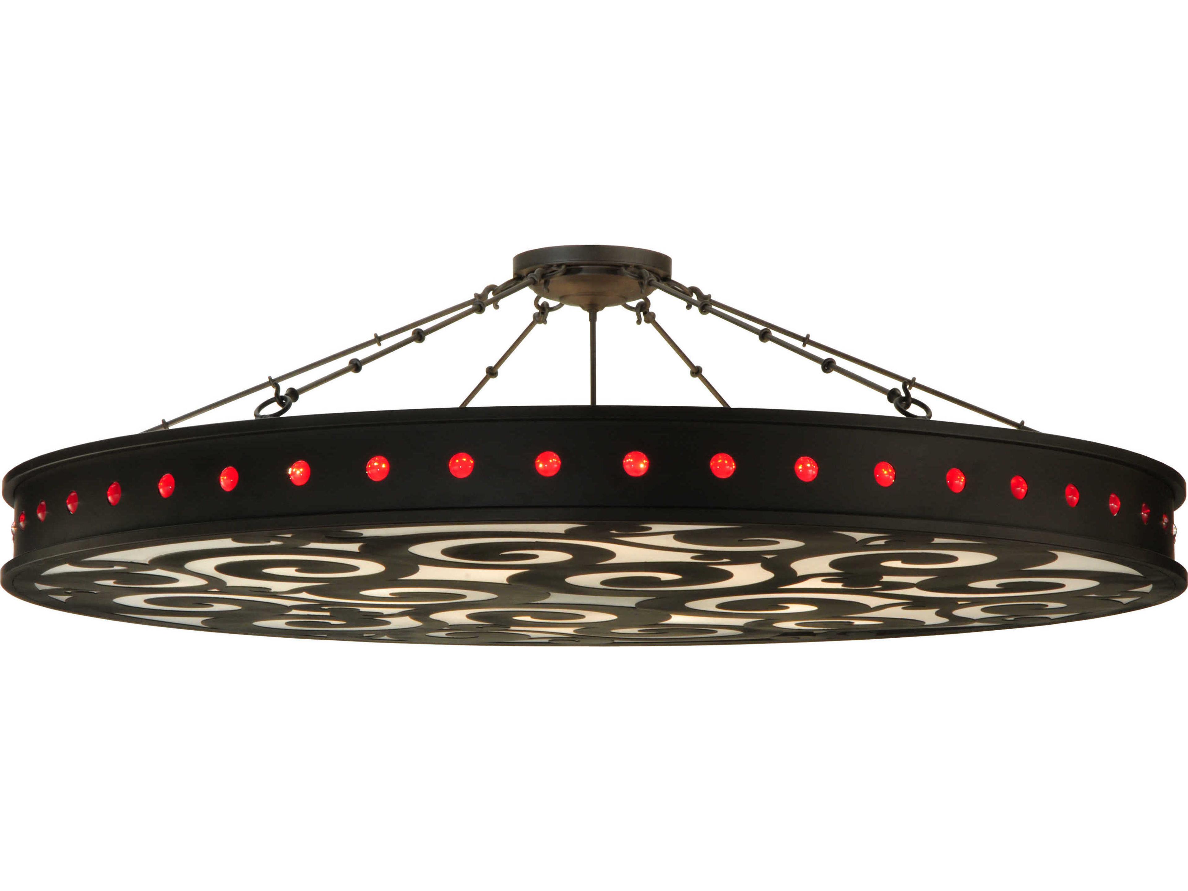 Meyda Deco 16-Light-Light Brown Drum Semi Flush Mount