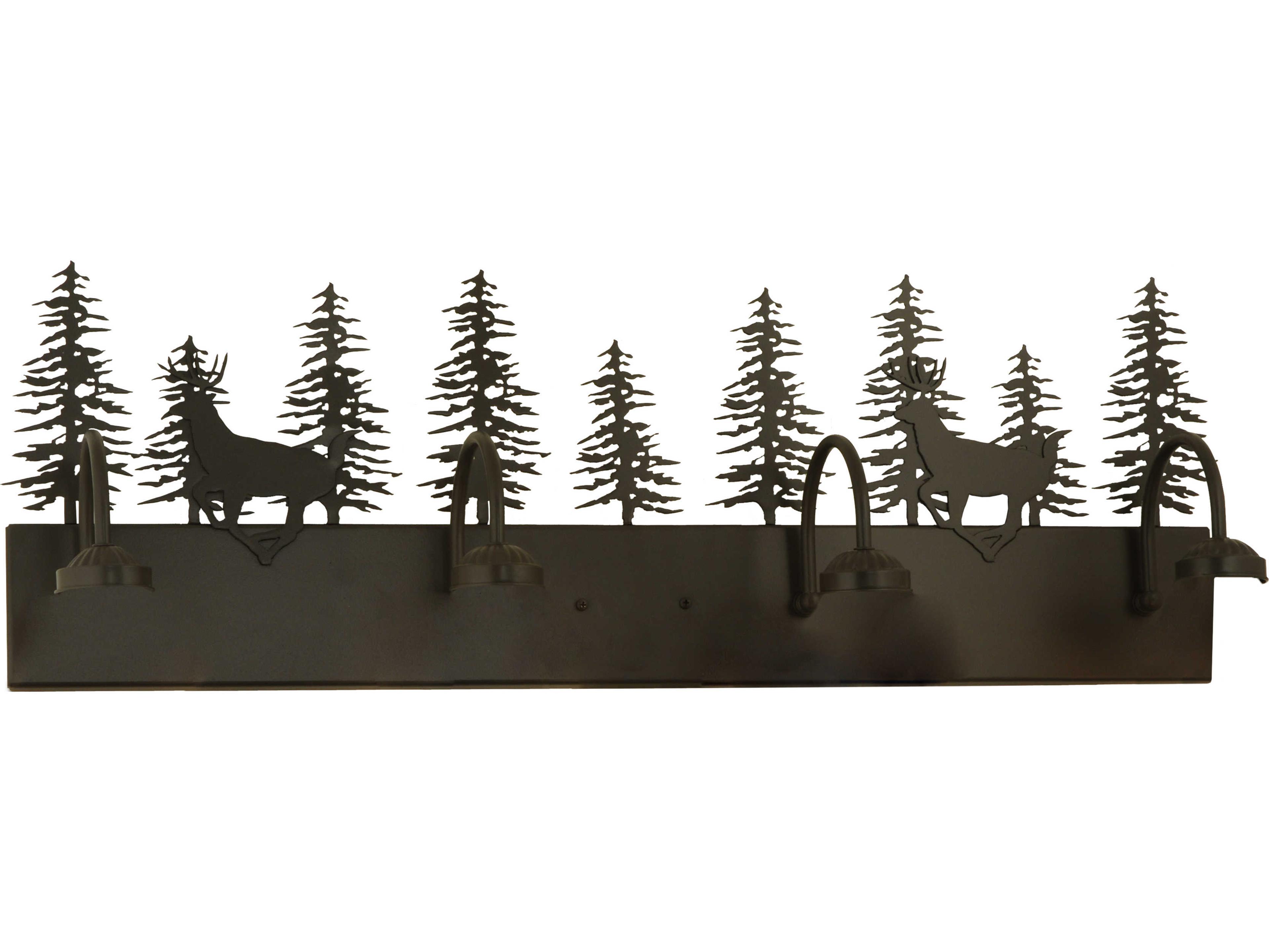 Meyda Deer Through The Trees 4-Light Timeless Bronze Vanity Light