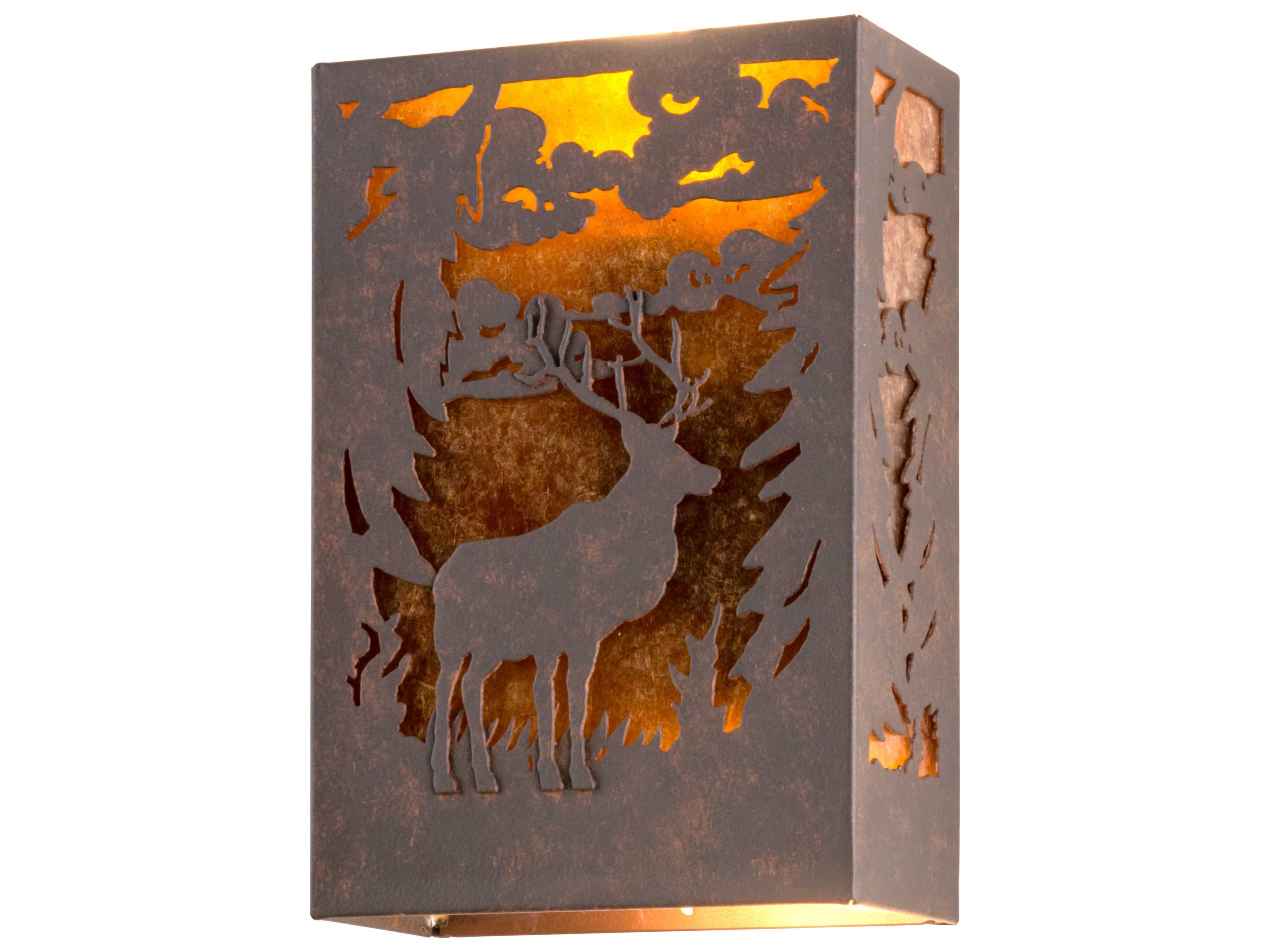 Meyda Deer Cajun Spice amber Orange Wall Sconce