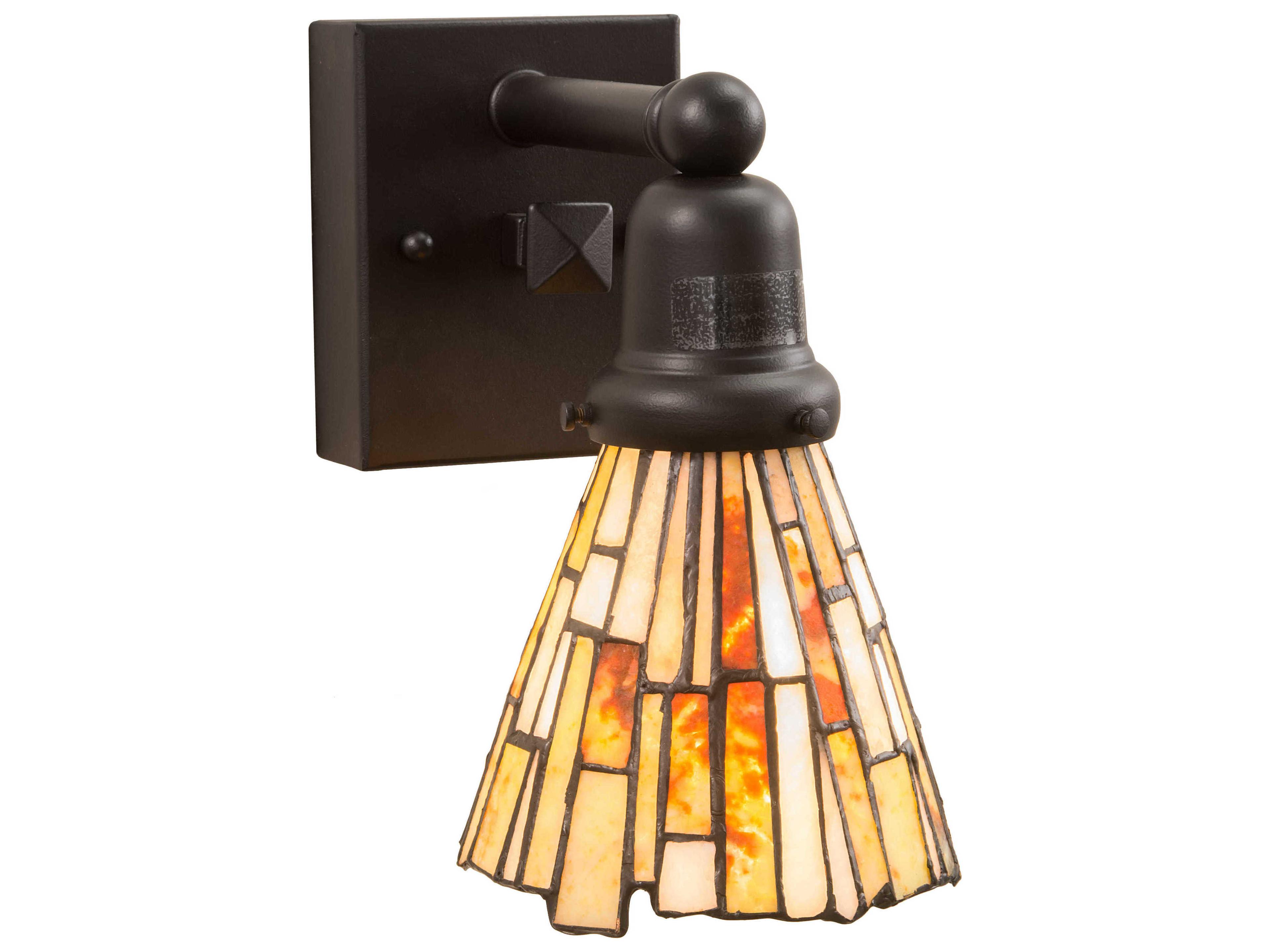 Meyda Delta 1-Light Black Tiffany Wall Sconce
