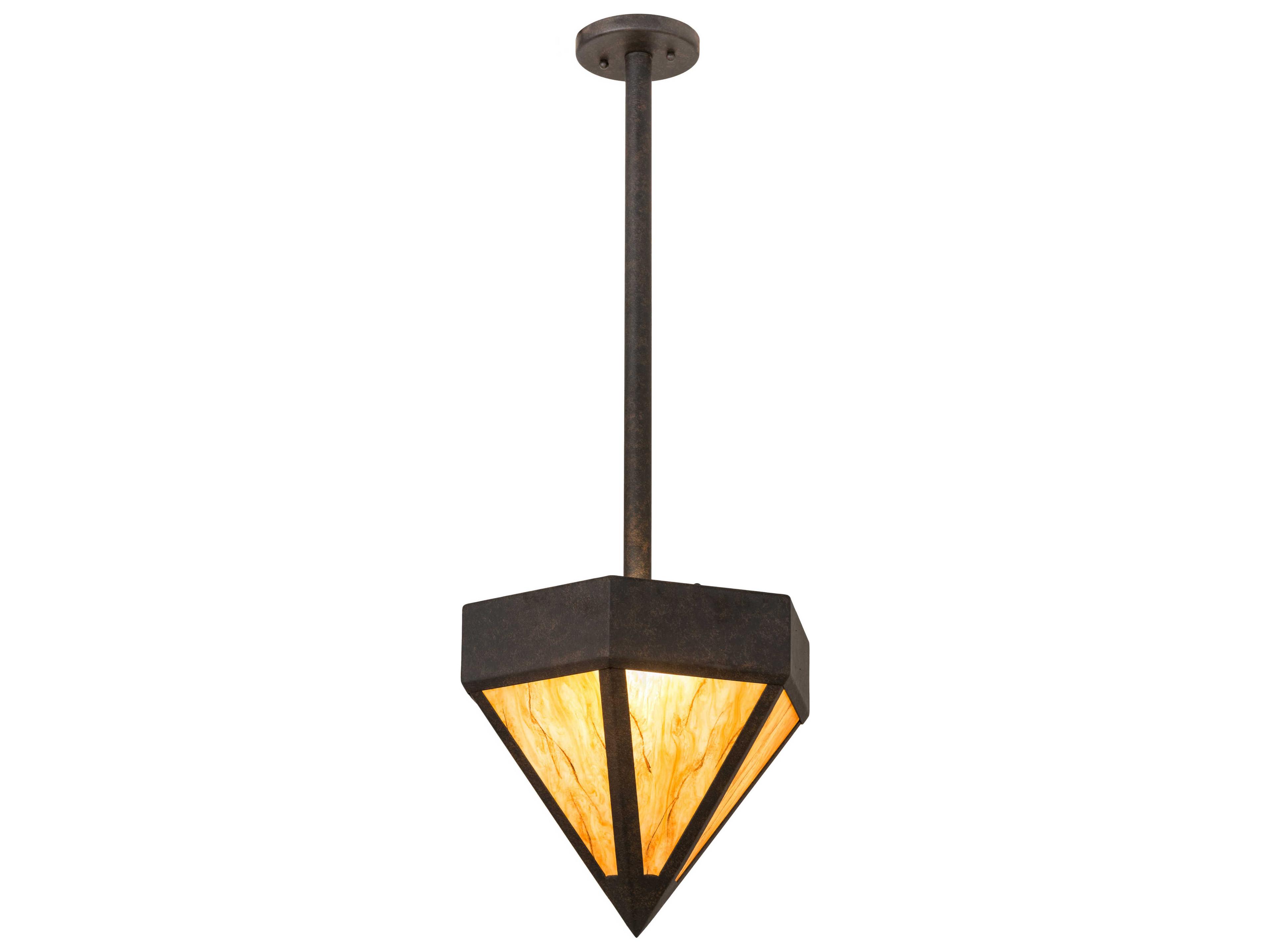 Meyda Diamond Chestnut Faux Painted Acrylic Brown Pendant