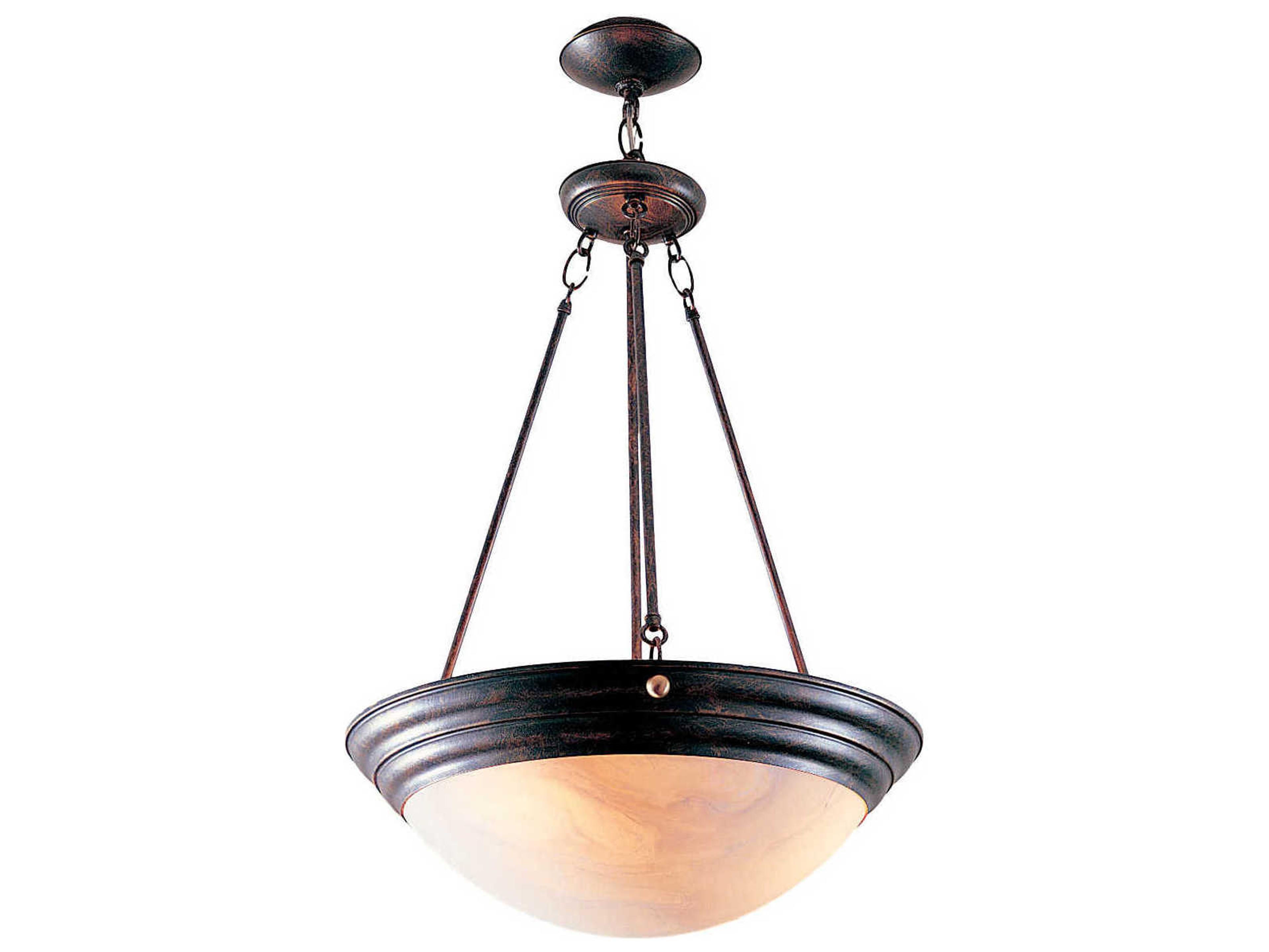 Meyda Dionne 3-Light Gilded Tobacco Brown Bowl Pendant