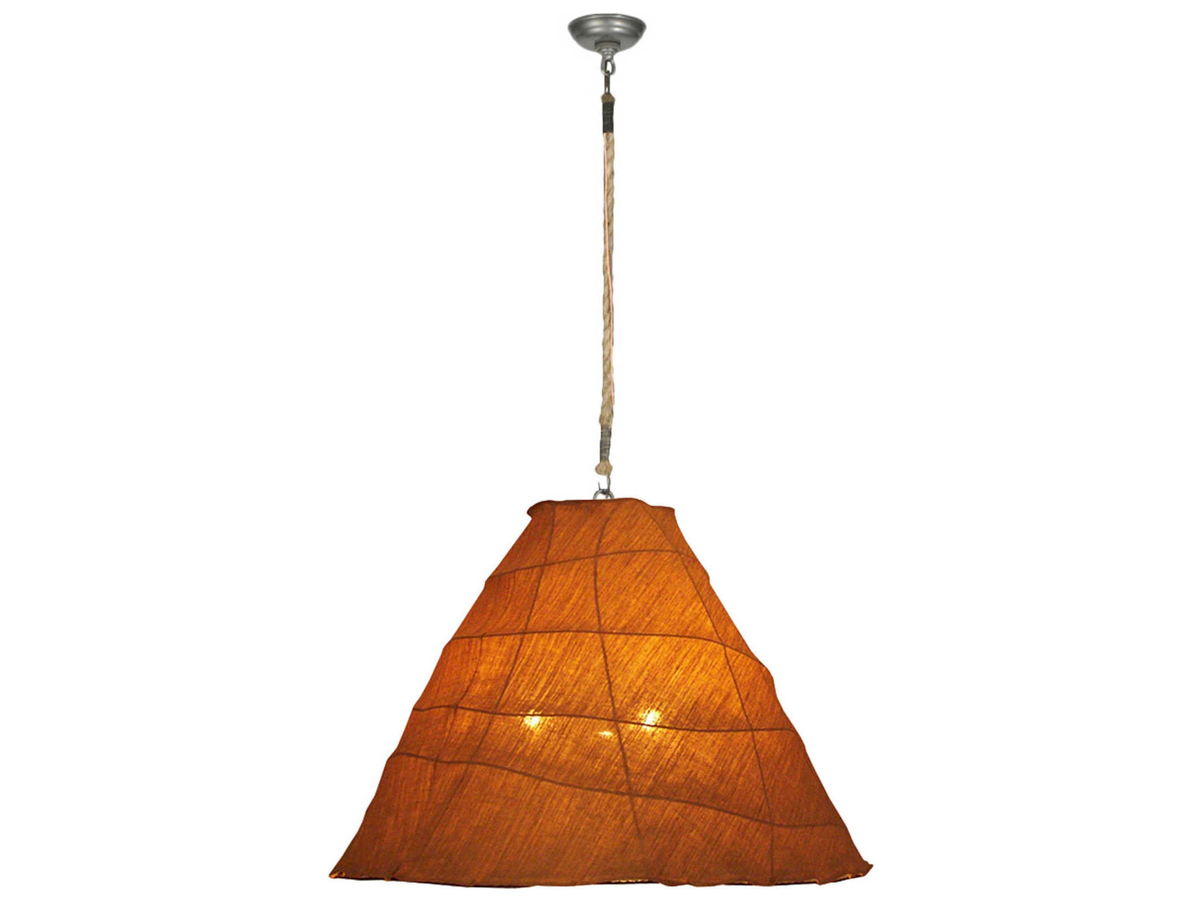 Meyda Fabric 3-Light Bronze Geometric Pendant