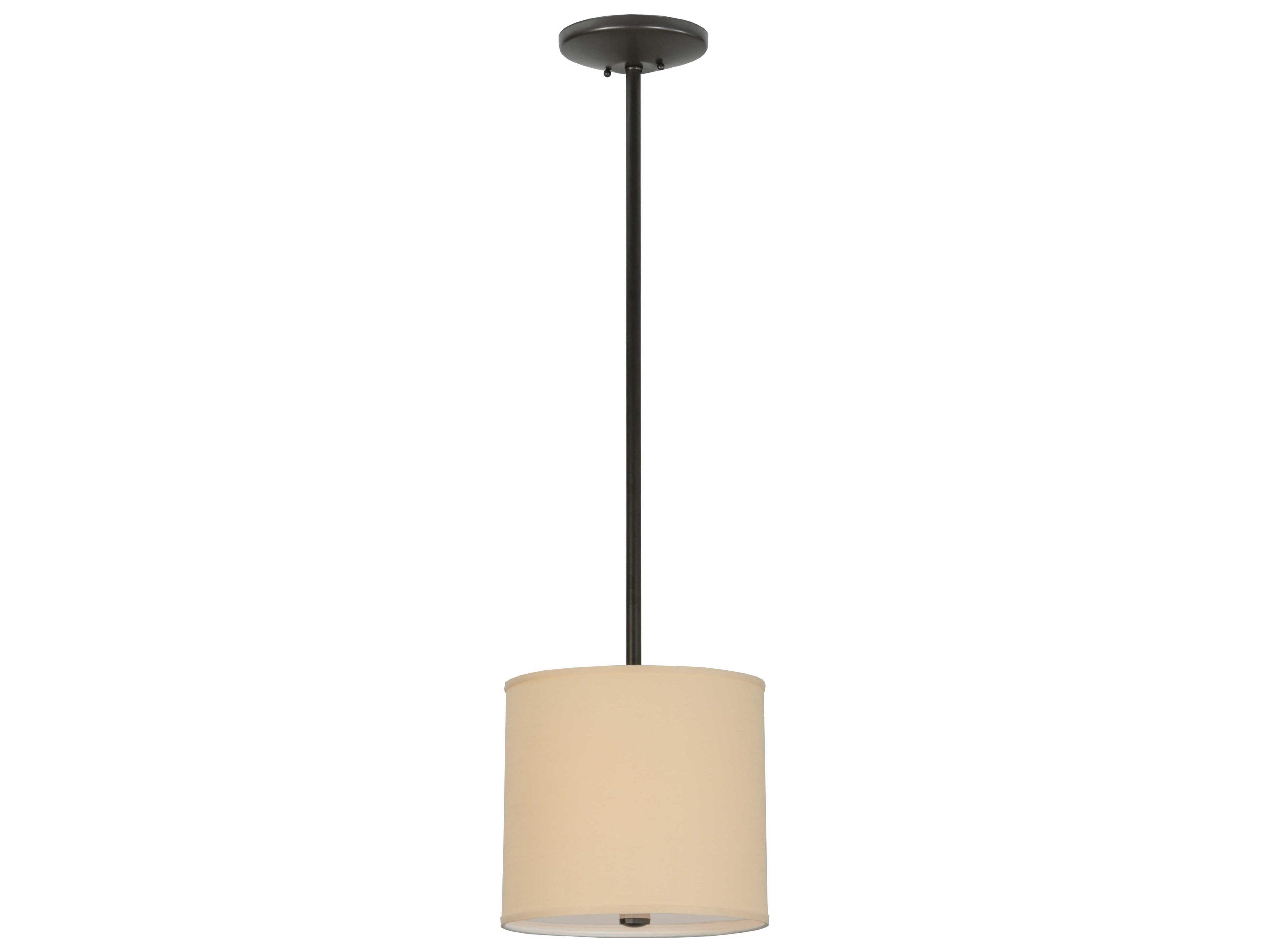 Meyda Fabric 1-Light Brown Drum Pendant