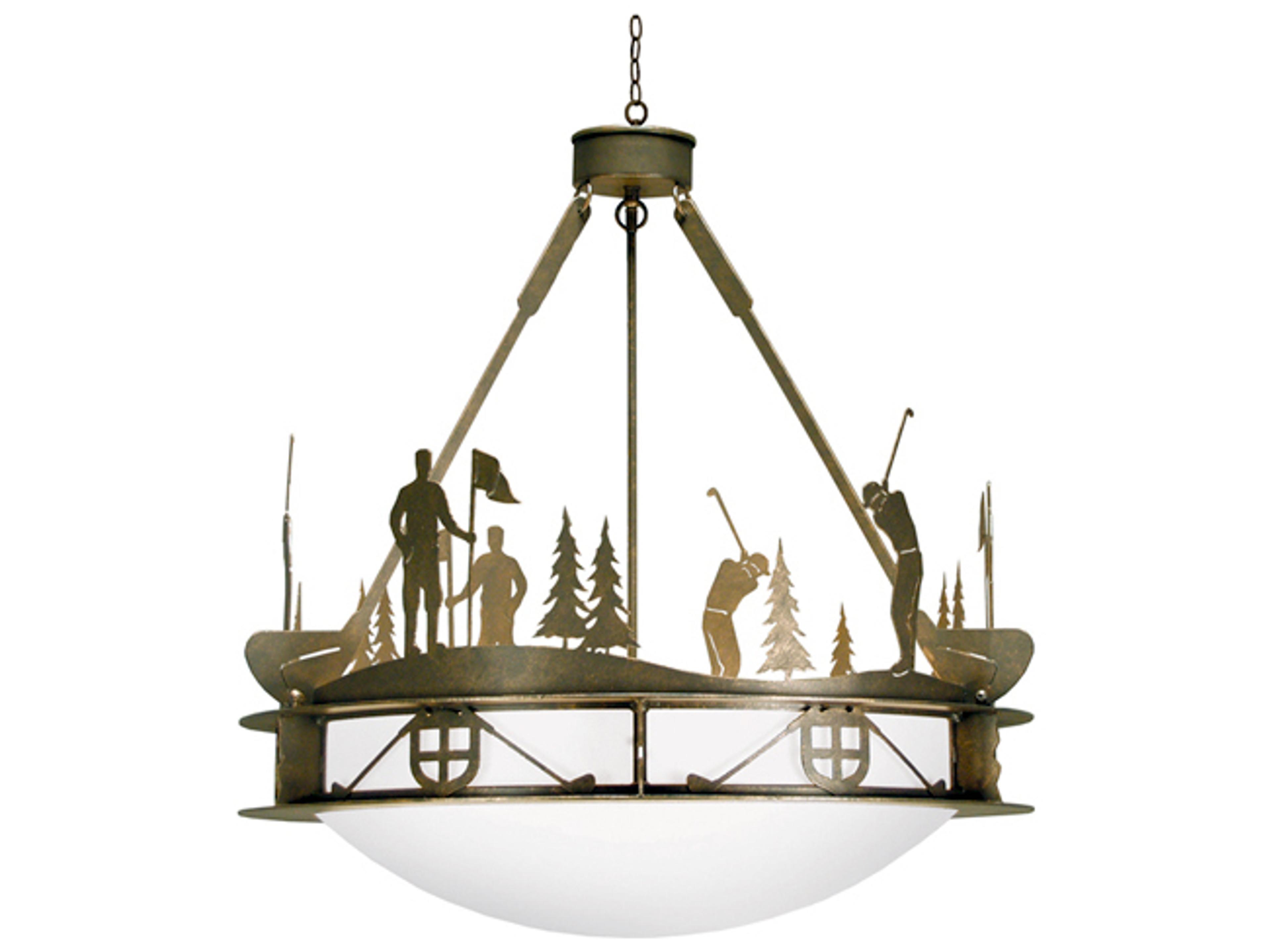 Meyda Fairway 6-Light White Brown Pendant