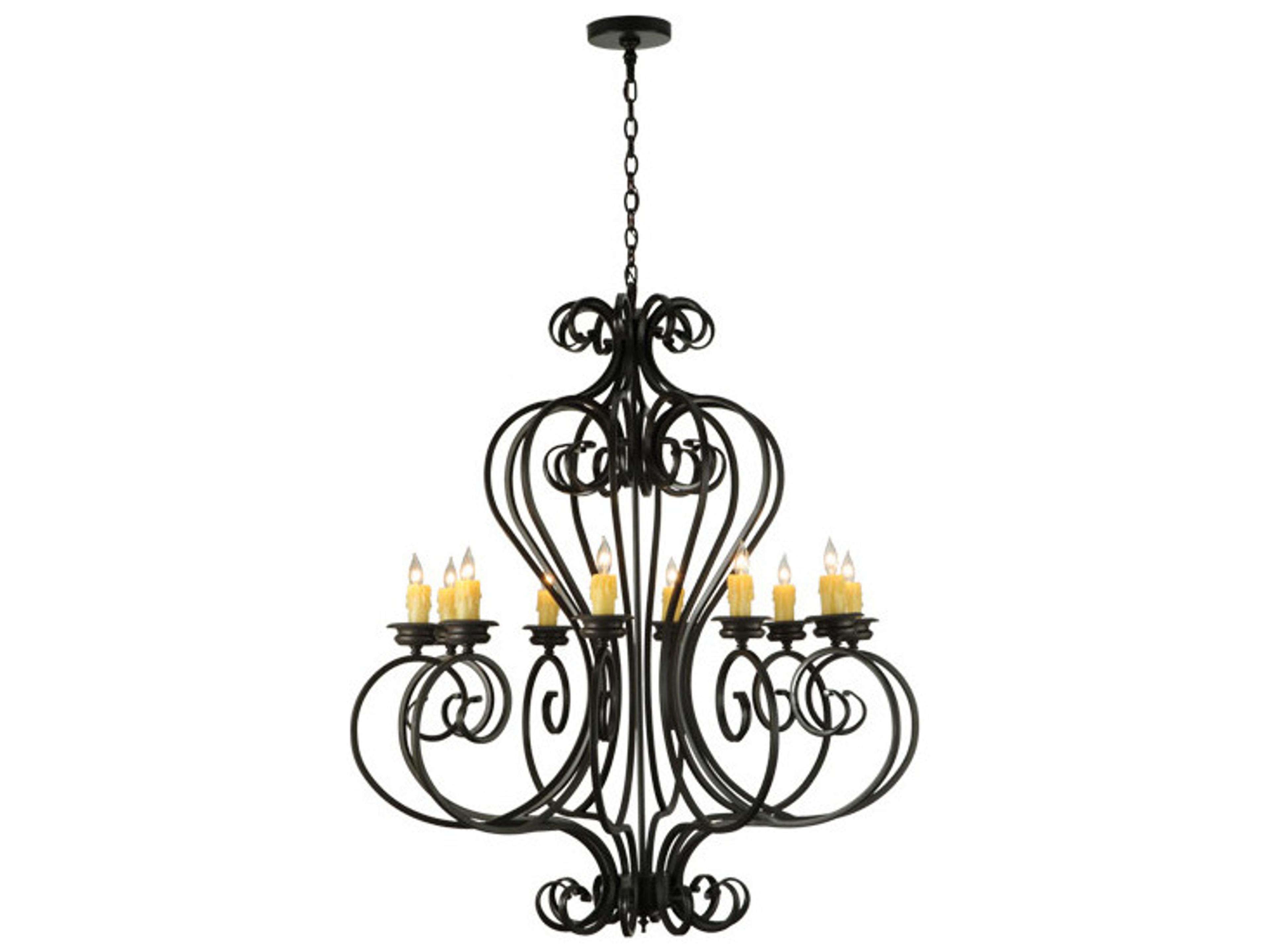 Meyda Fernando 10-Light Black Bronze Candelabra Chandelier