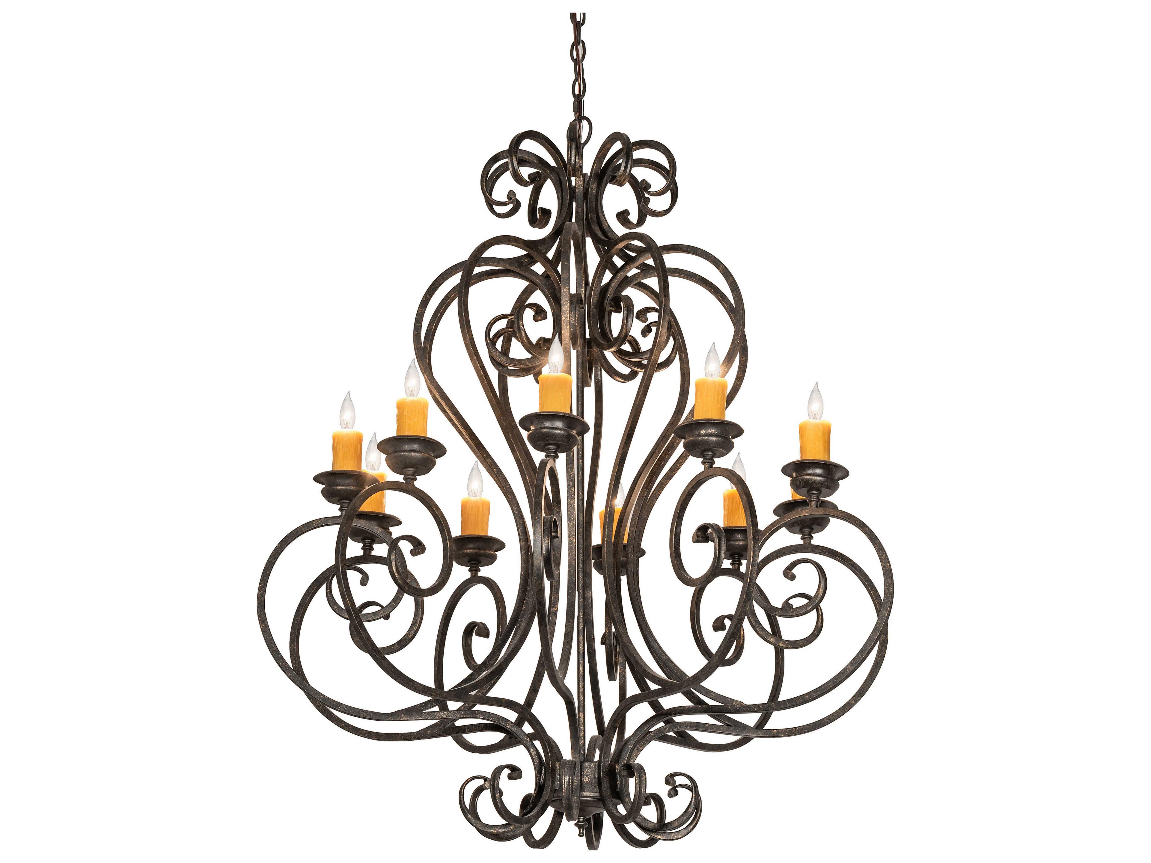 Meyda Fernando 10-Light Bronze Candelabra Chandelier