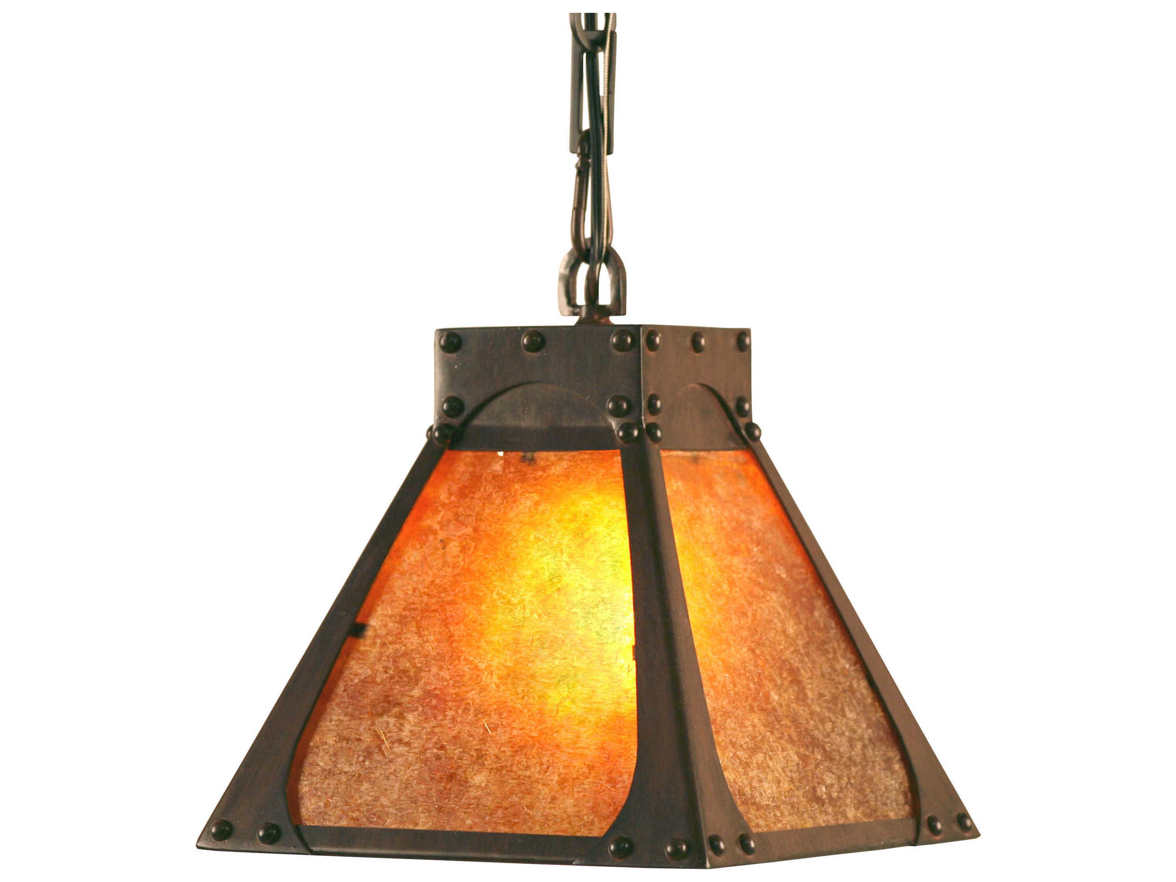Meyda Ferro 1-Light Rustic Iron Brown Geometric Mini Pendant