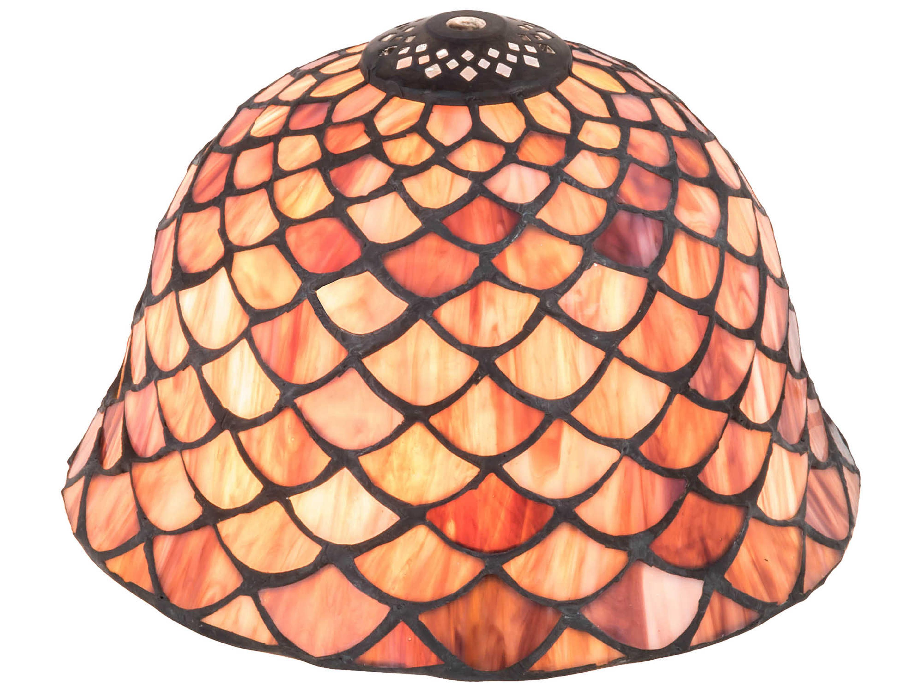 Meyda 9" Coral / Violet Fishscale Shade