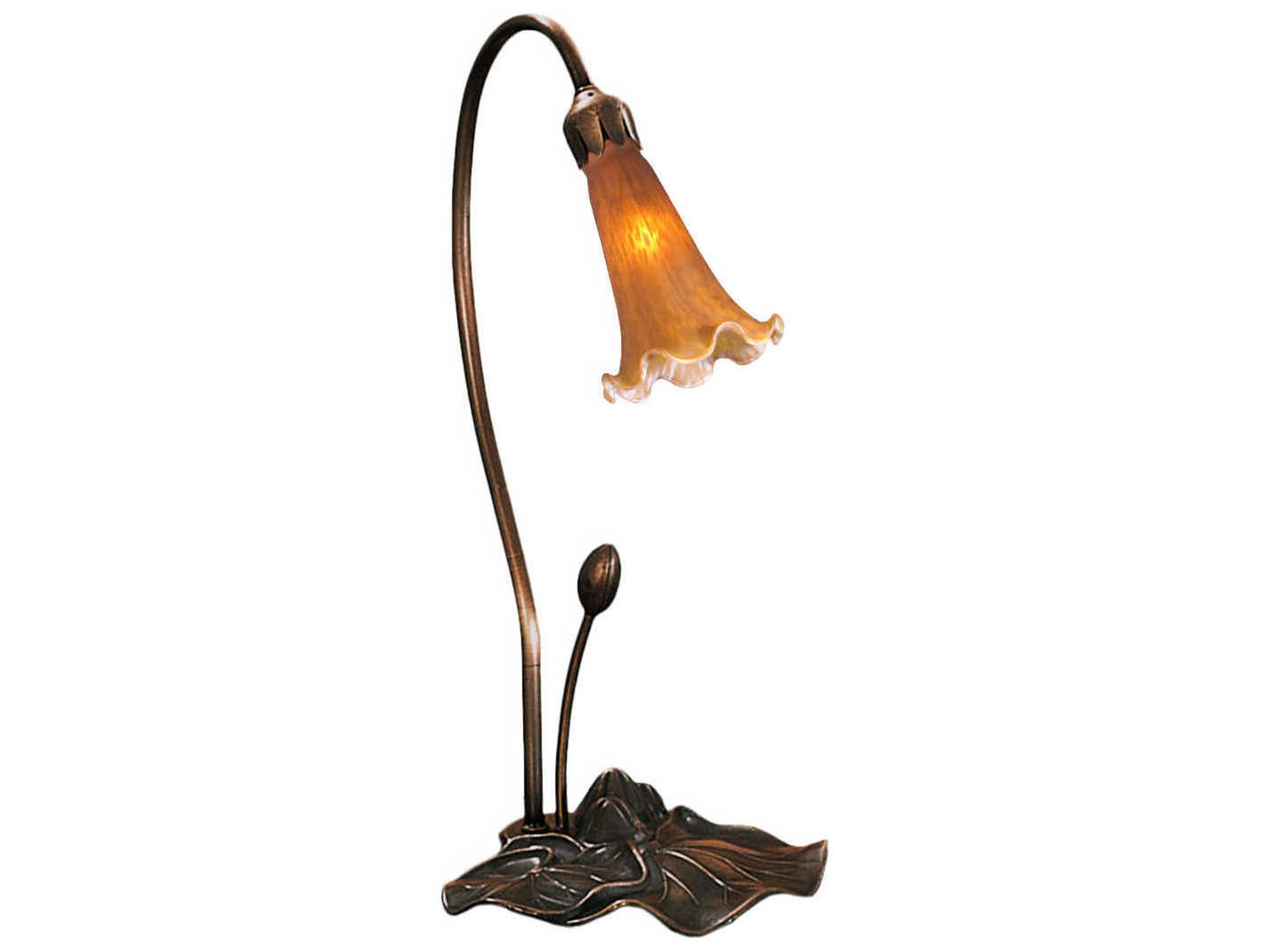 Meyda Amber Pond Lily Yellow Accent Table Lamp