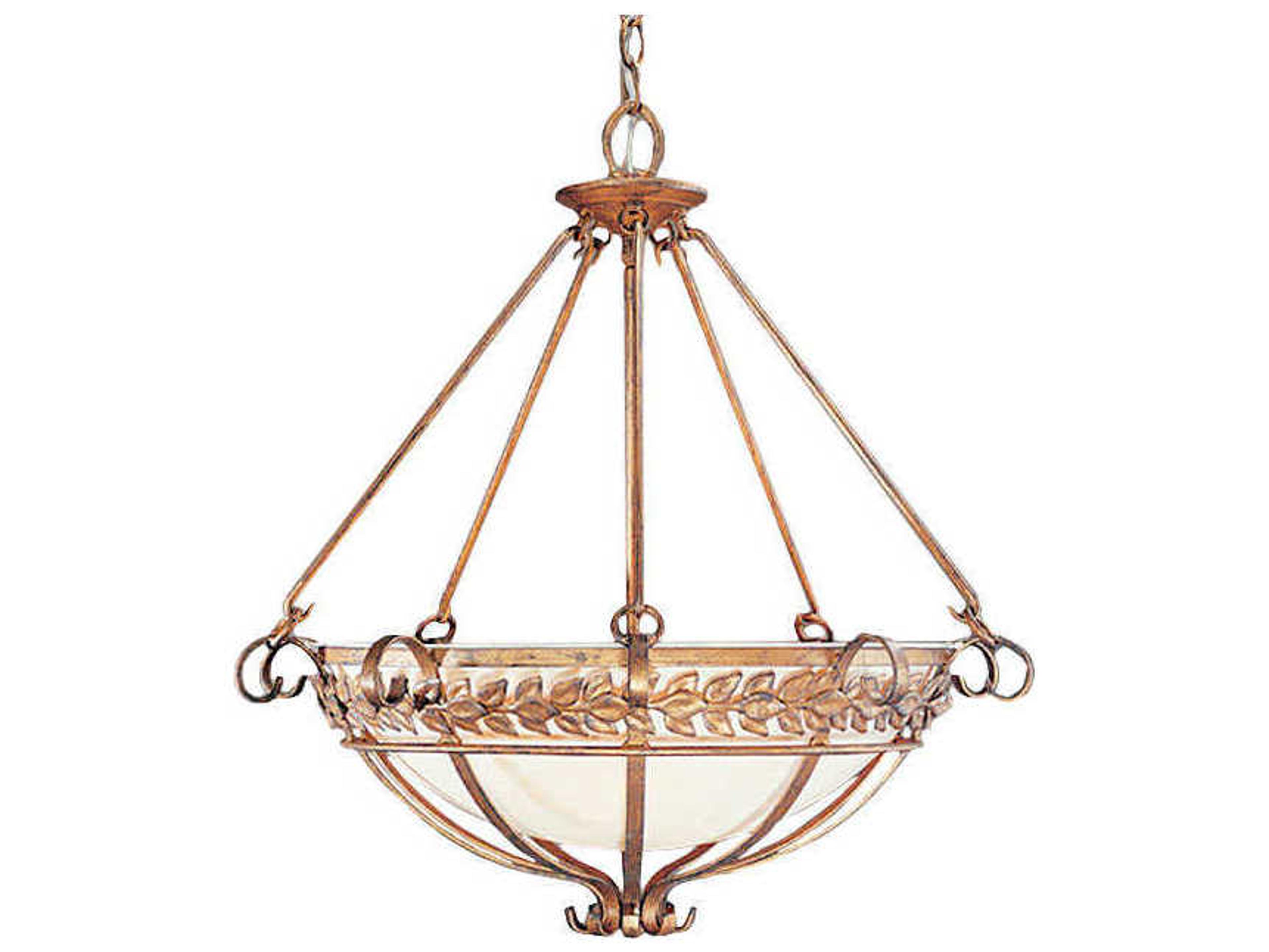 Meyda Florentine 3-Light Cortez Gold White Bowl Pendant