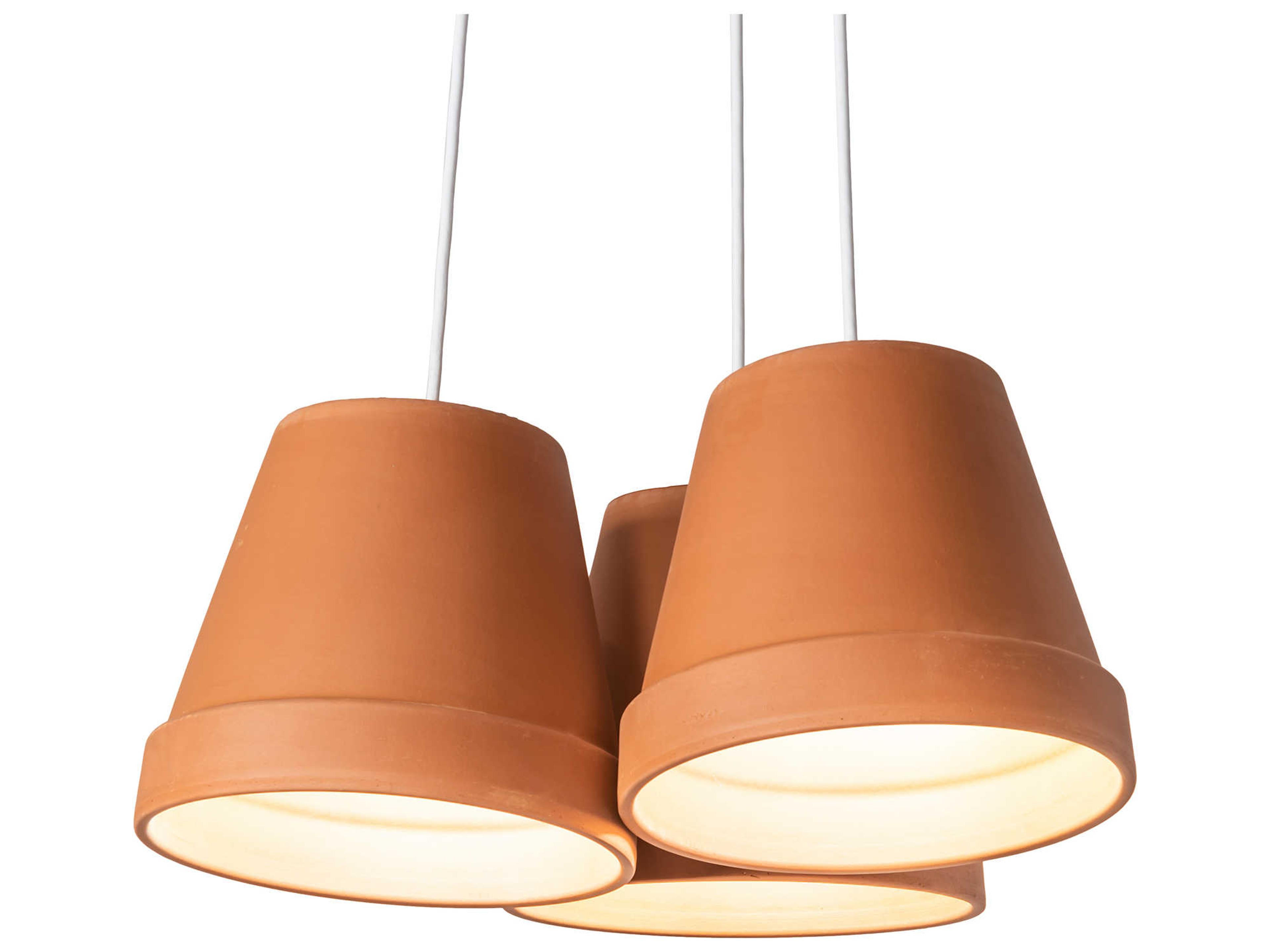 Meyda Flower Pot 3-Light Brown LED Empire Pendant