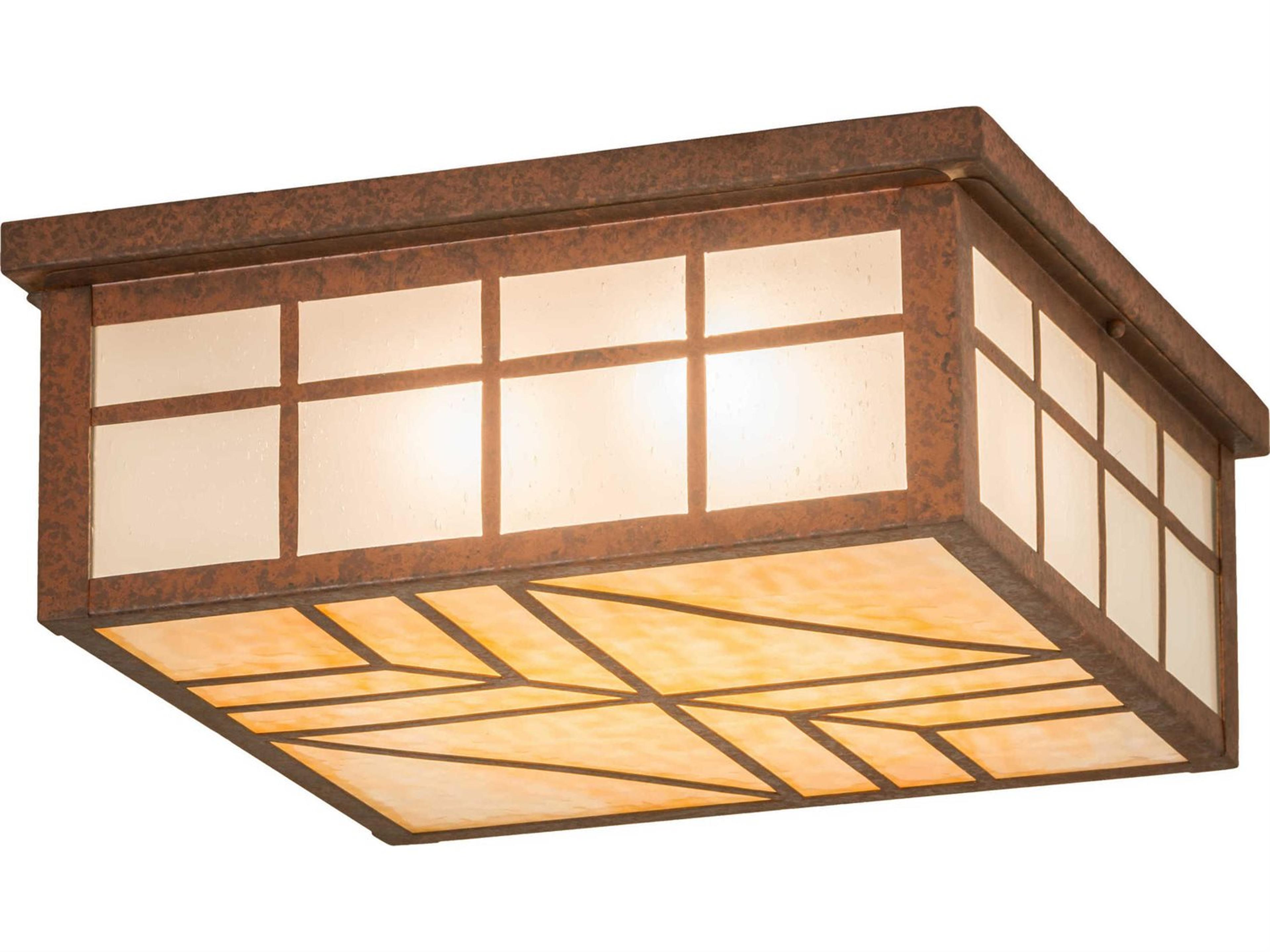 Meyda Santa Fe 4-Light Brown Glass Flush Mount