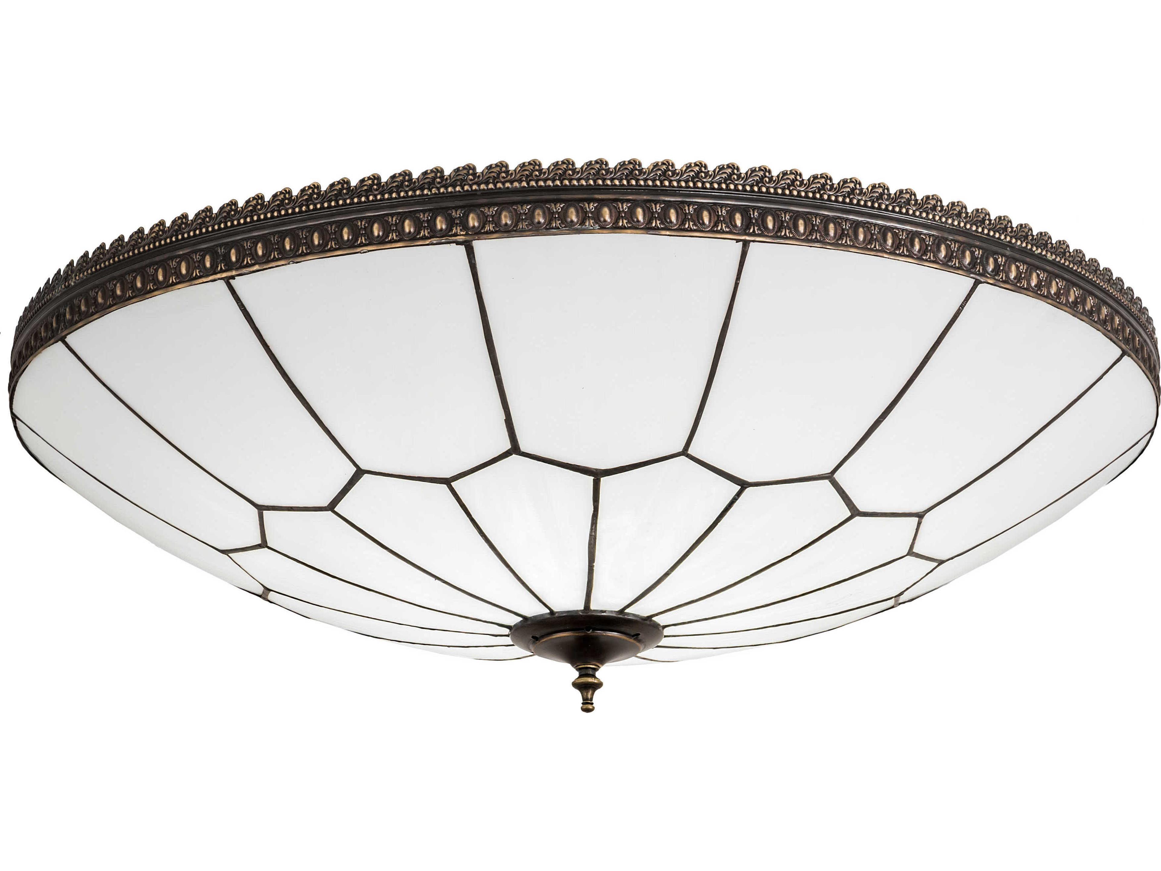 Meyda Vincent Honeycomb 1-Light Brown Glass Bowl Flush Mount