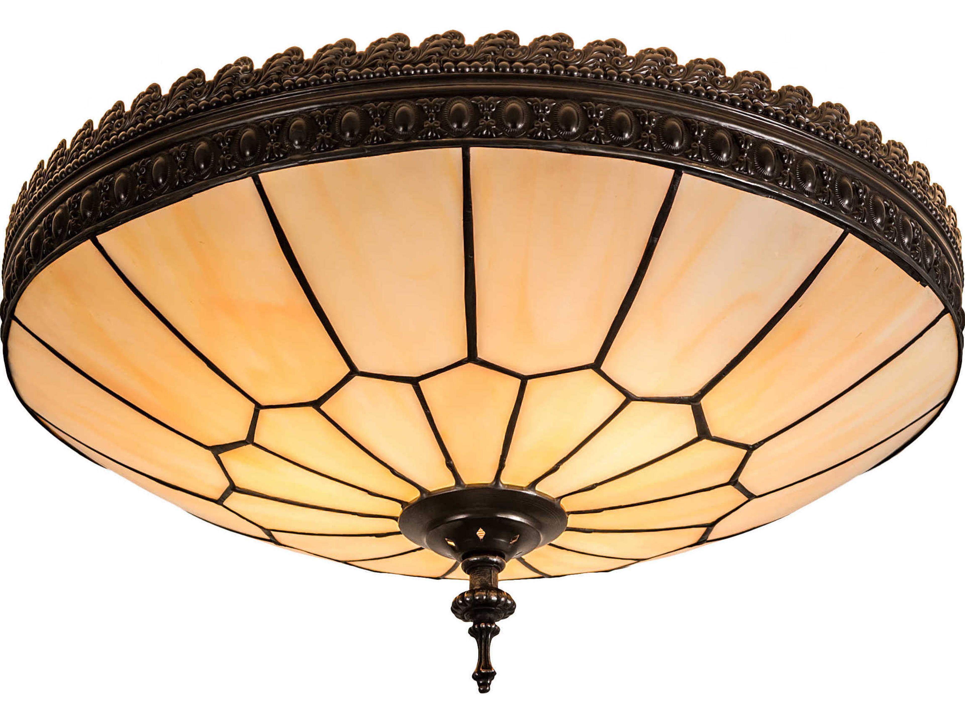 Meyda Vincent Honeycomb 3-Light Black Bowl Flush Mount