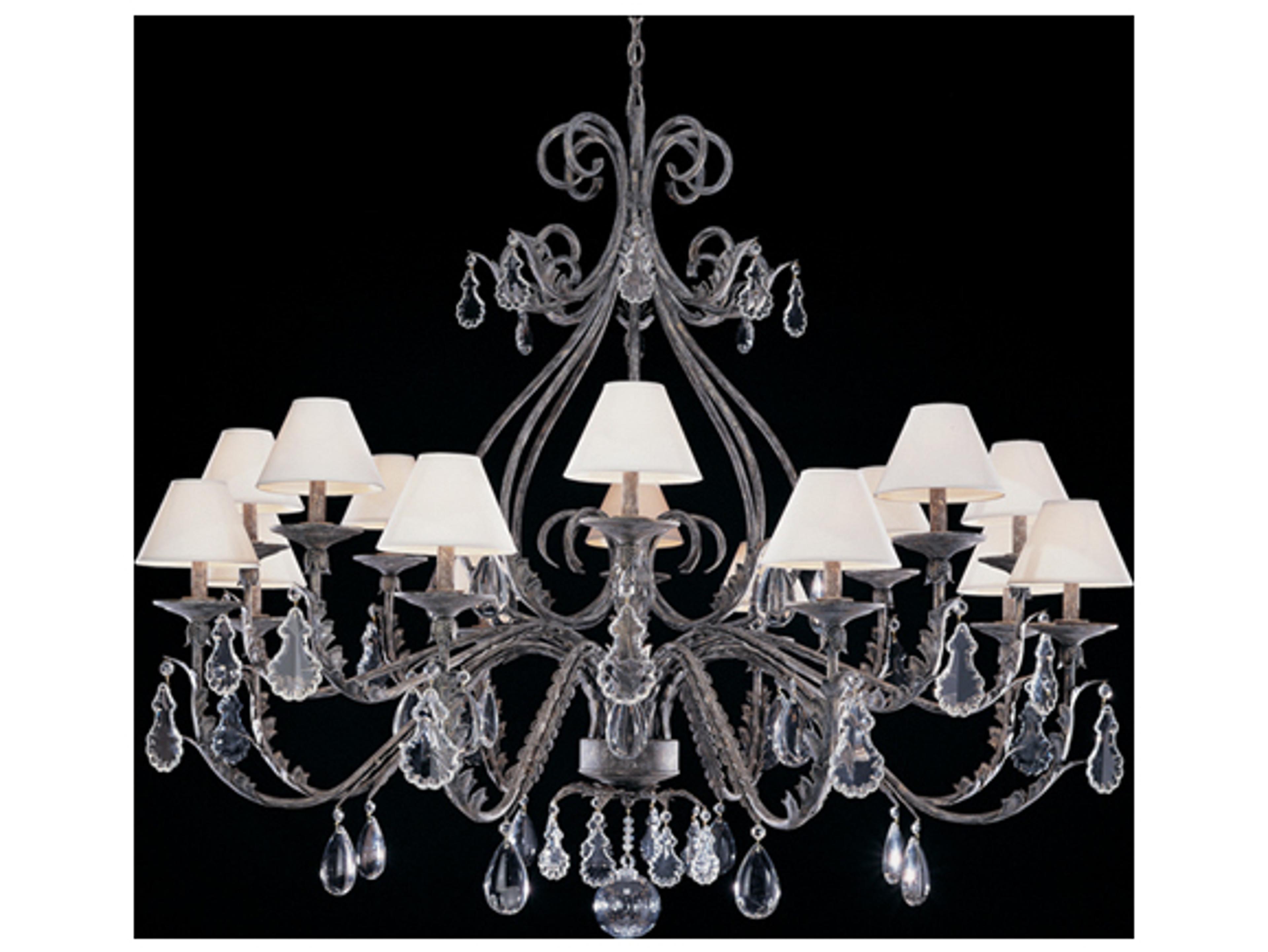Meyda French Elegance 16-Light6-Light Antique Silver Brown Crystal Candelabra Empire Chandelier
