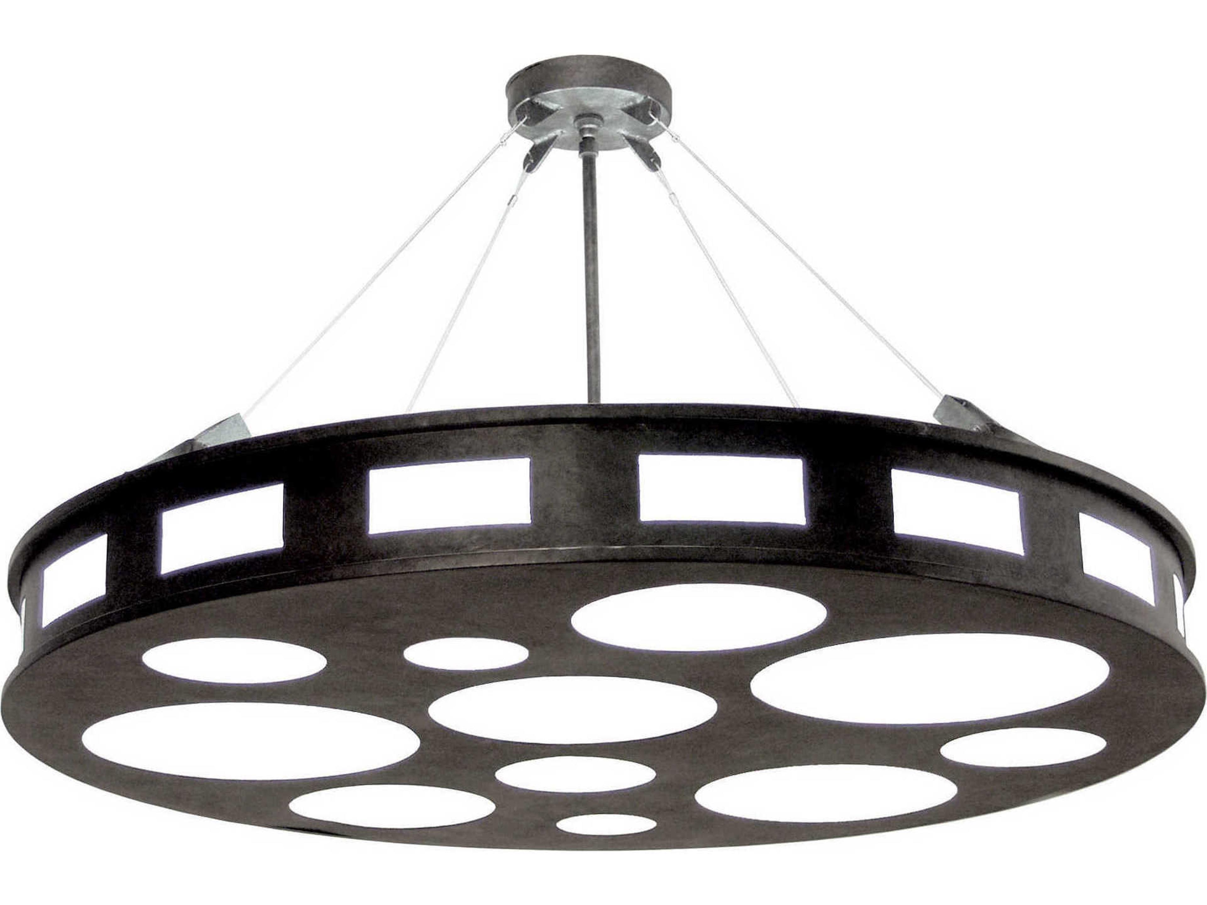 Meyda Geo 12-Light Gray Drum Semi Flush Mount