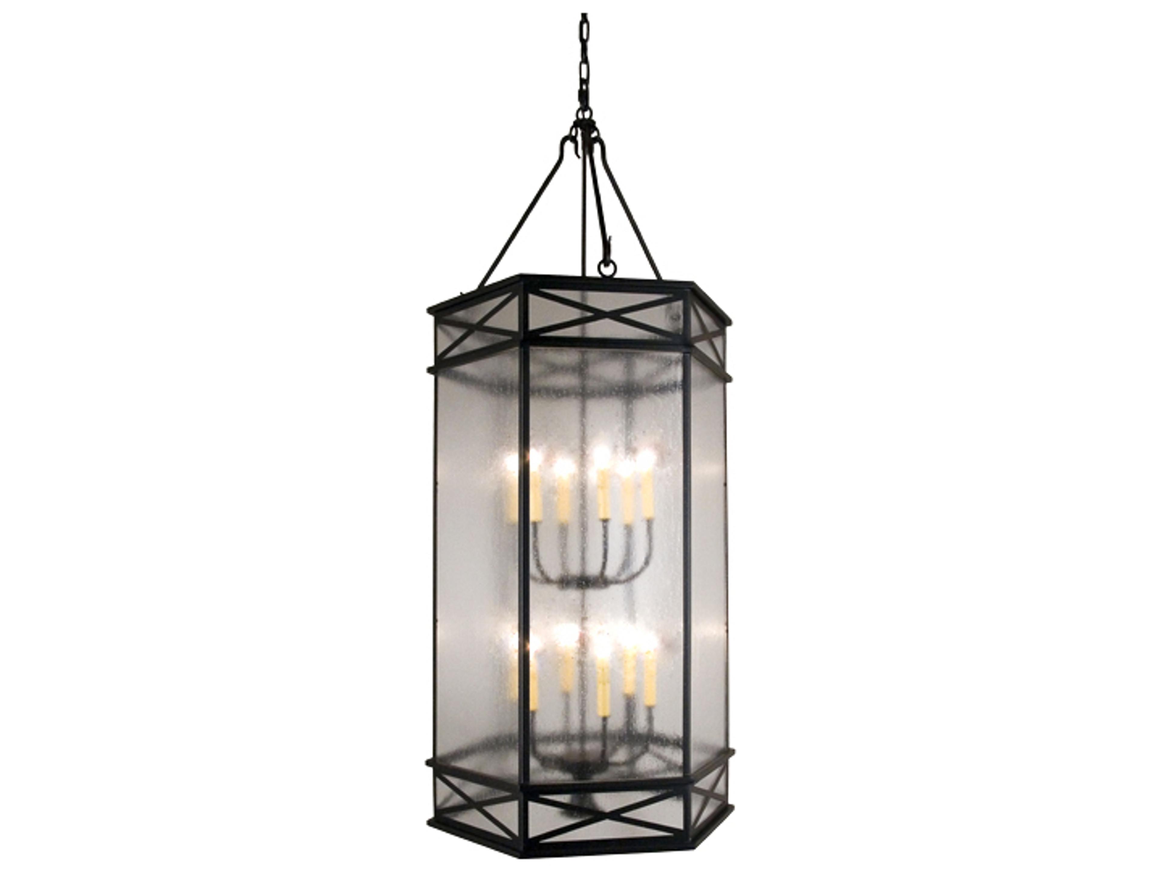 Meyda Gina 12-Light Black Seedy Clear Candelabra Lantern Chandelier