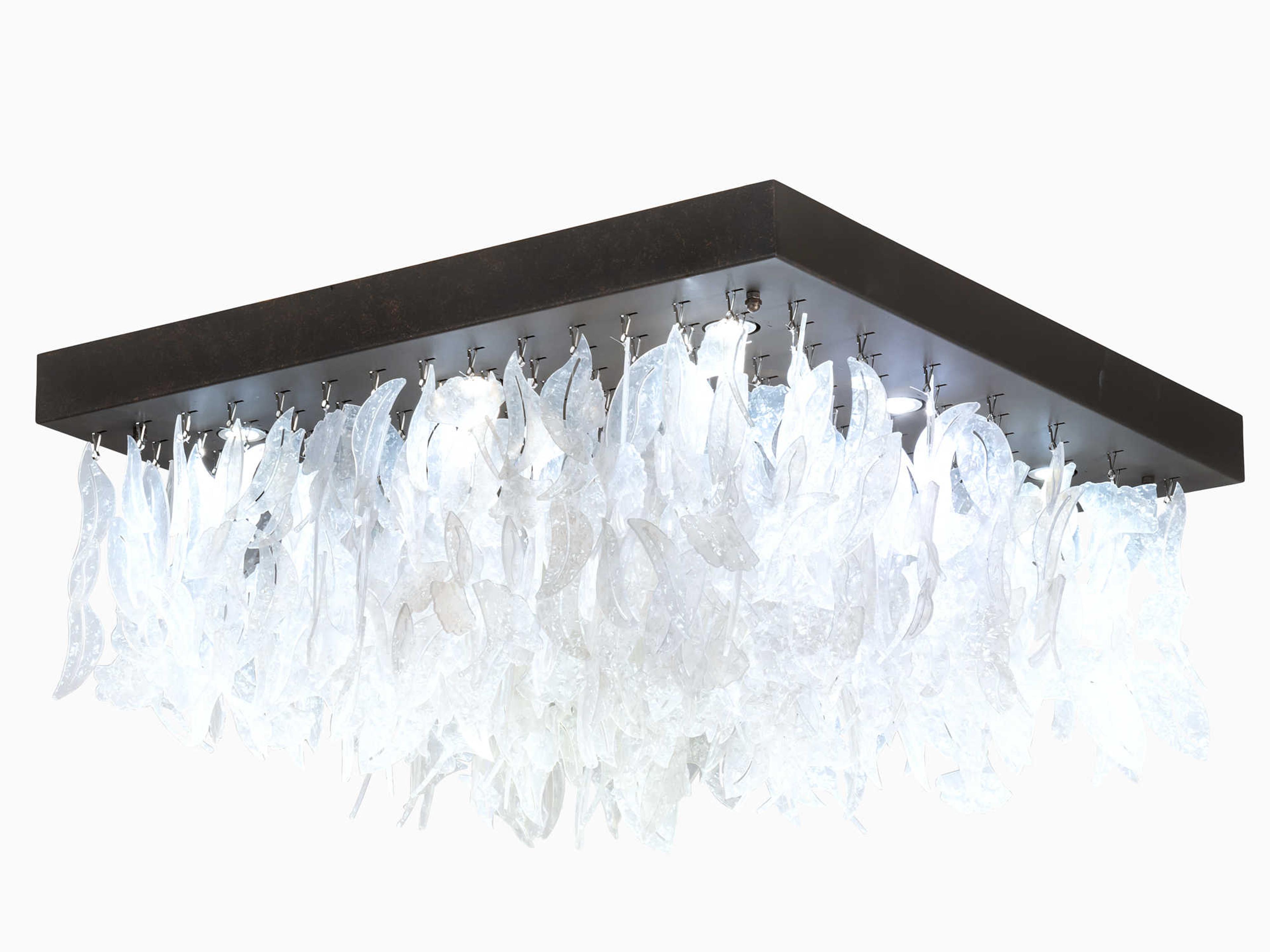 Meyda Ginkgo 9-Light Brown LED Flush Mount