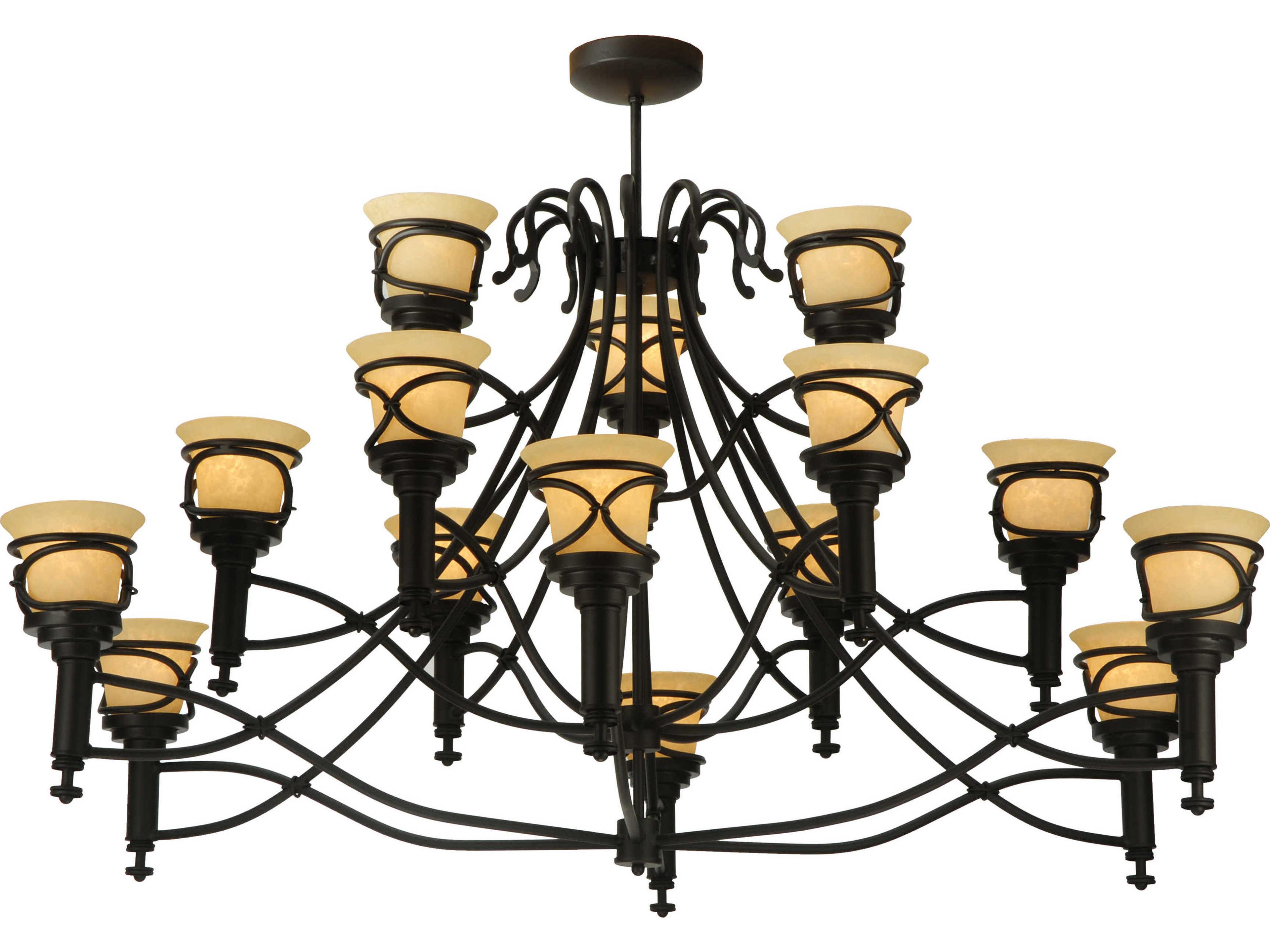 Meyda Gothic 15-Light Black Glass Bell Chandelier