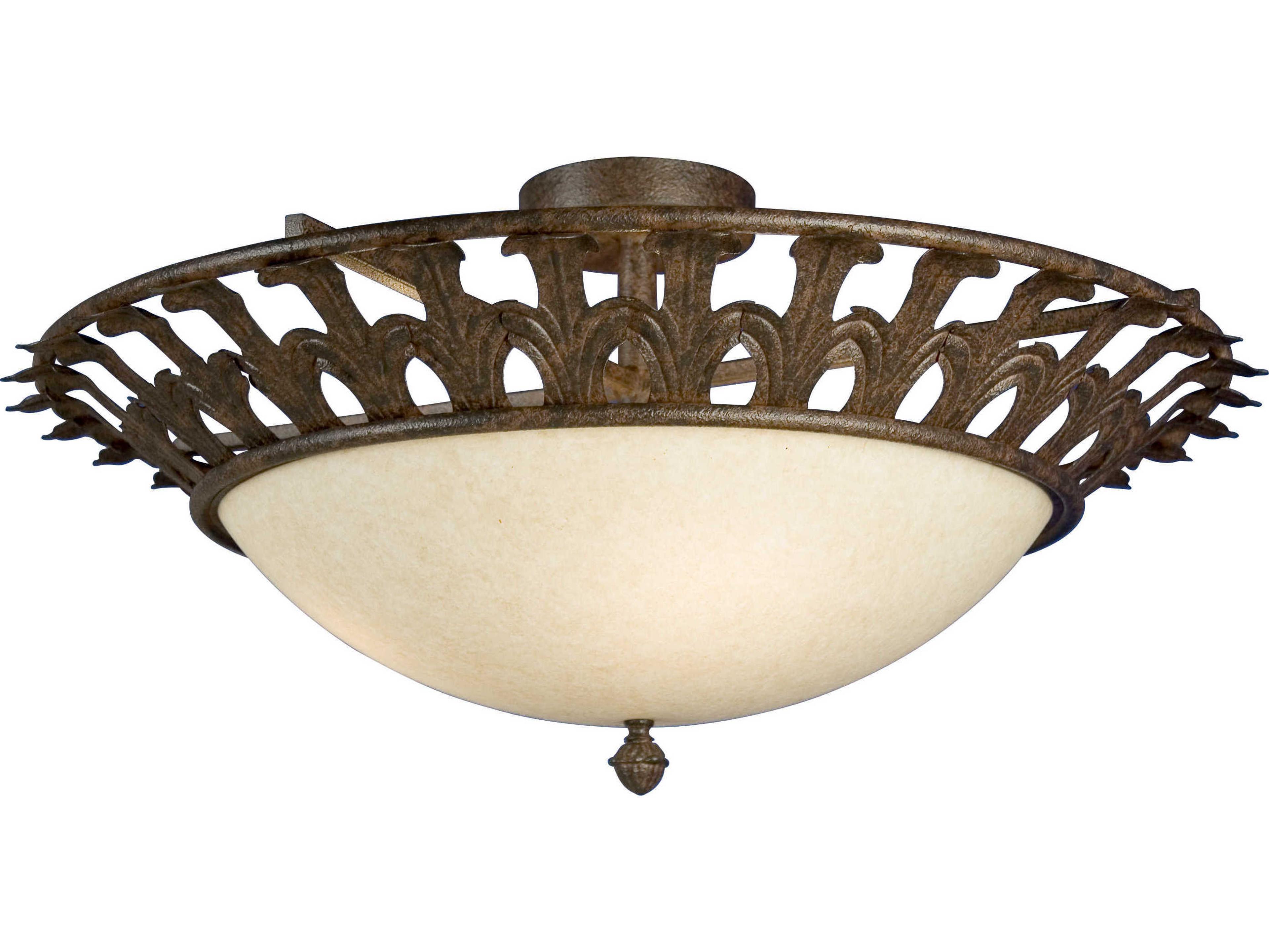 Meyda Hampton 4-Light Brown Bowl Semi Flush Mount