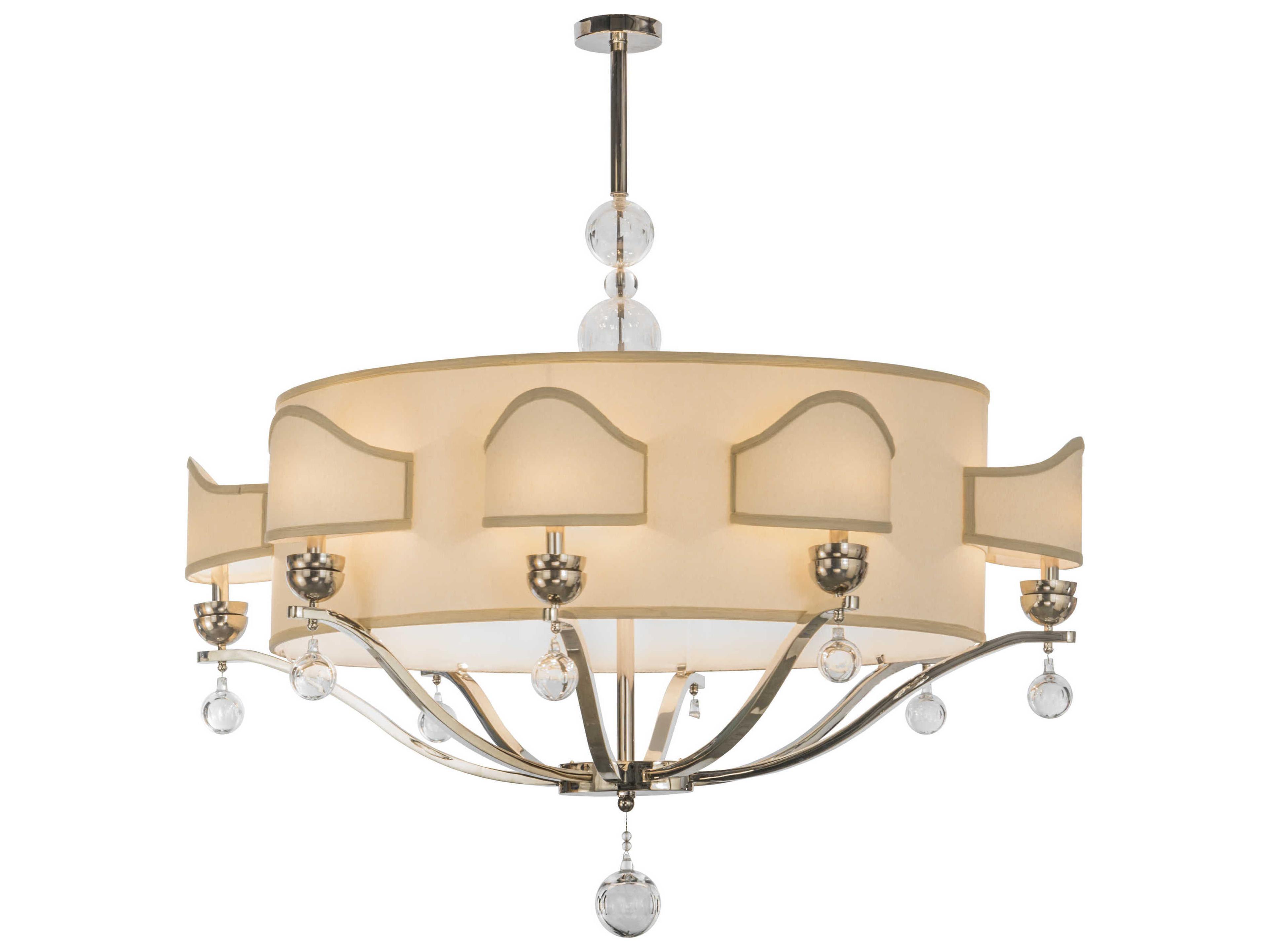 Meyda Helena Polished Nickel Crystal Drum Semi Flush Mount