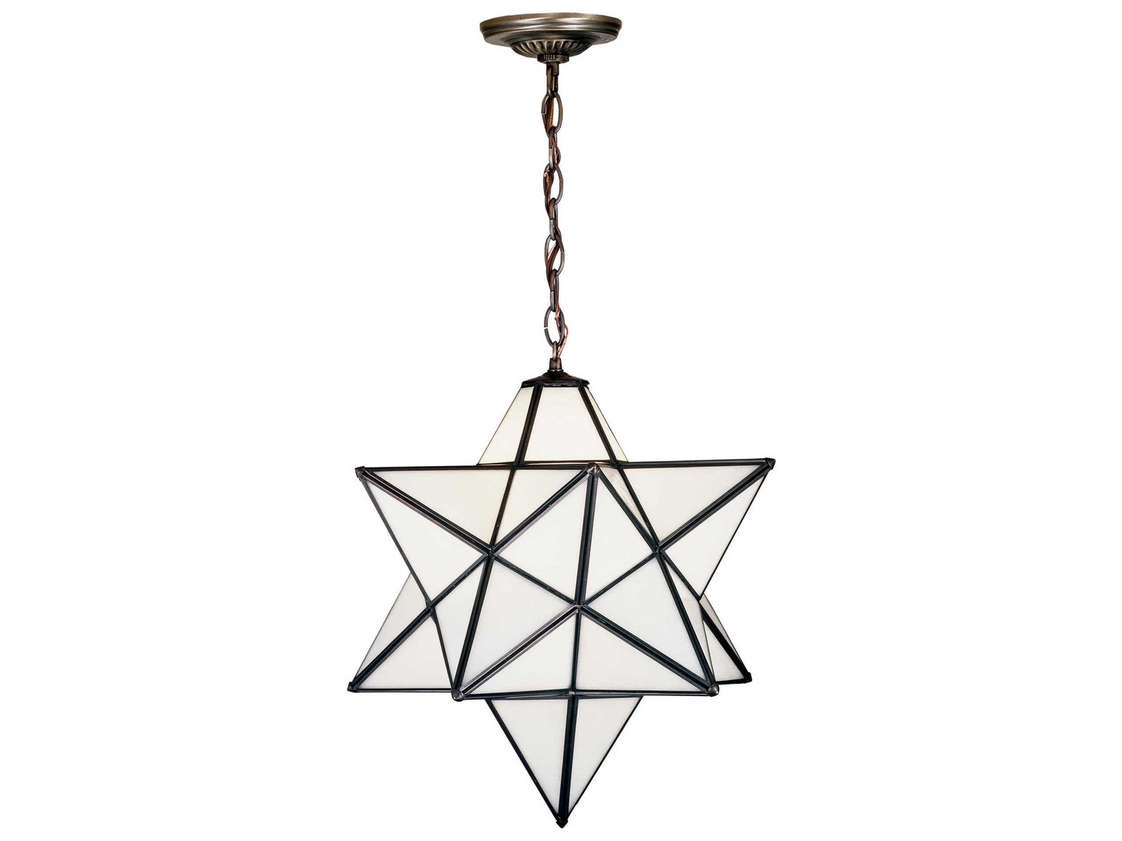 Meyda Moravian Star 1-Light Bronze Glass Pendant