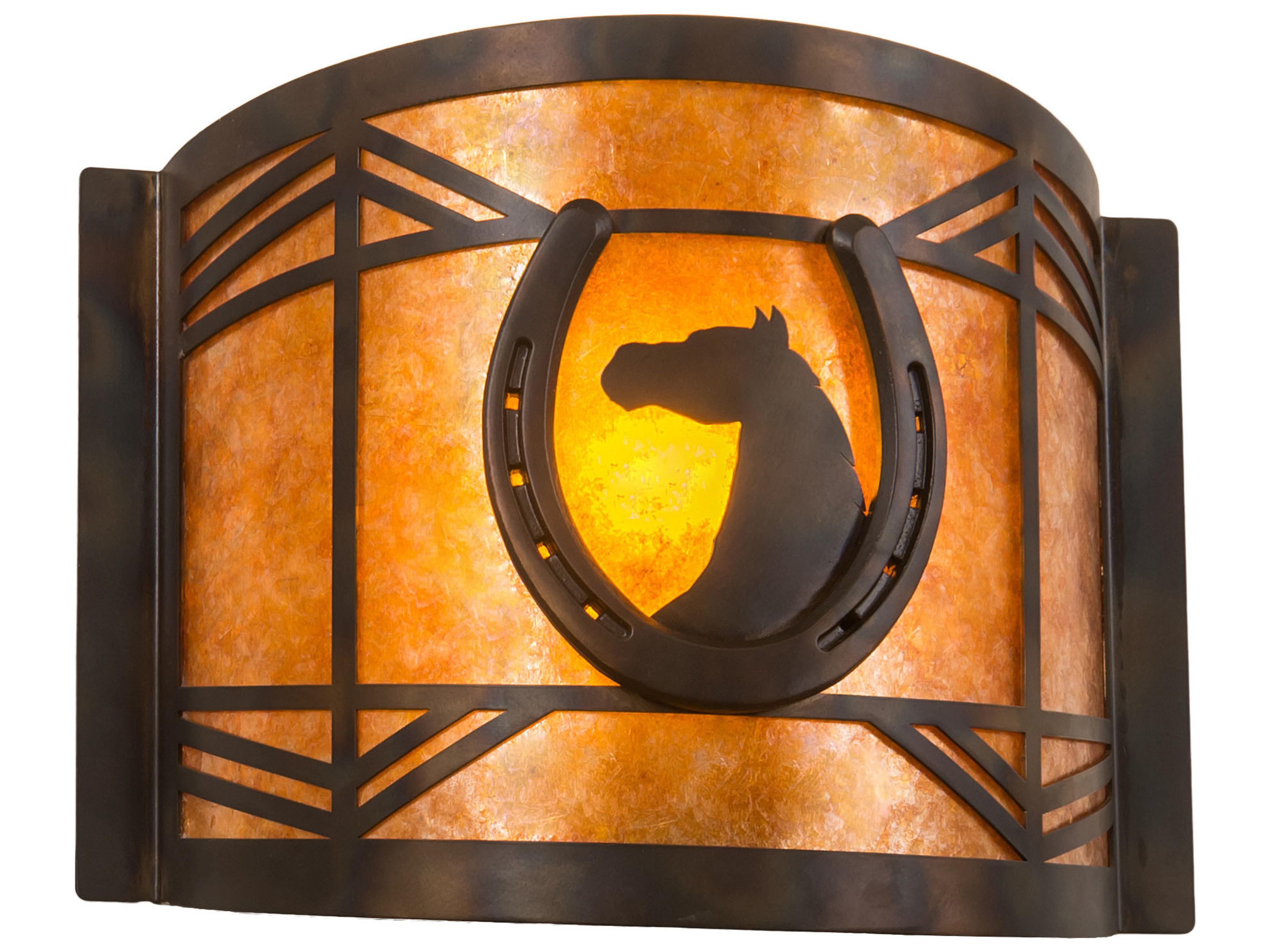 Meyda Horseshoe 1-Light Antique Copper Burnished Brown Wall Sconce