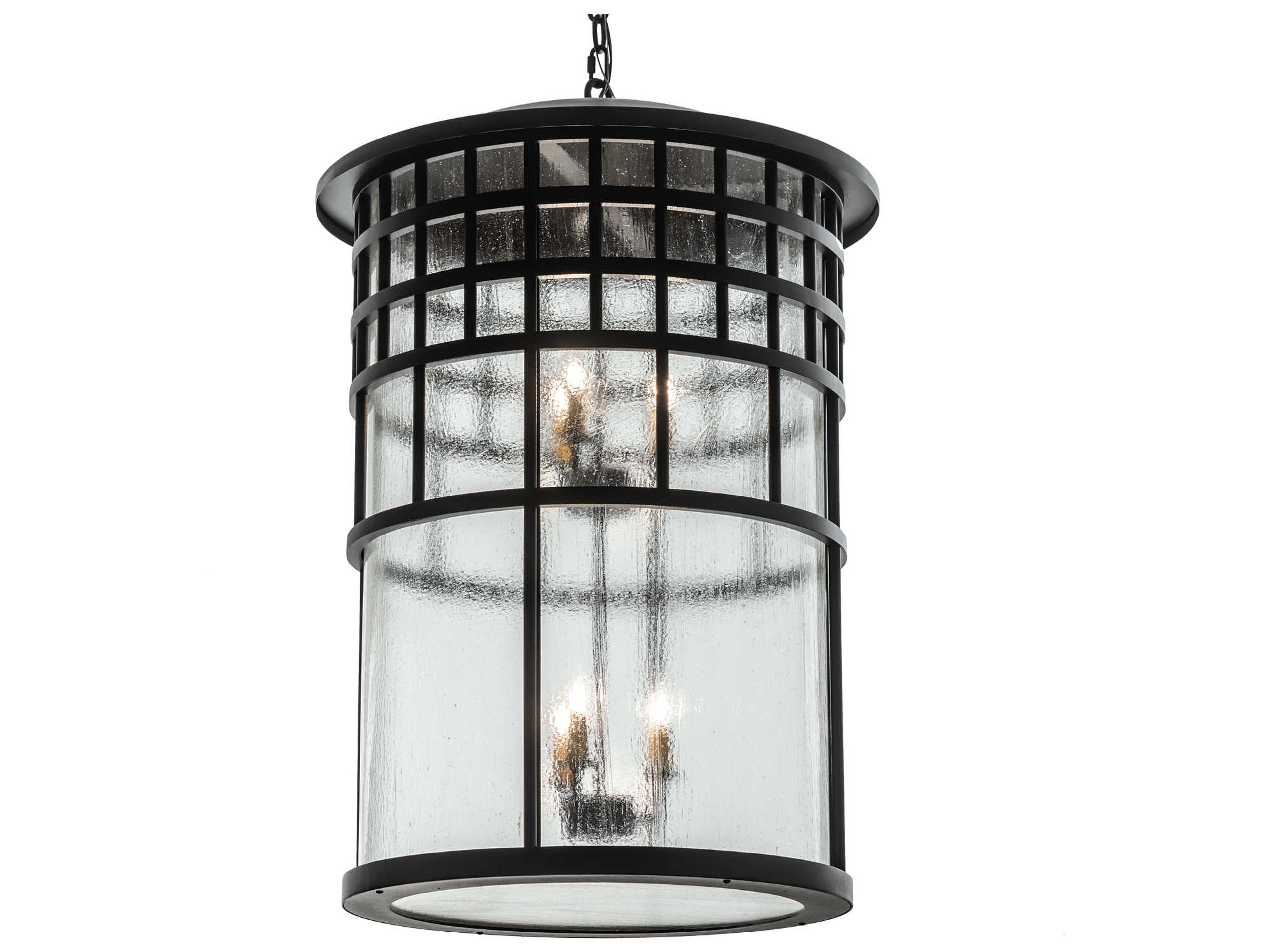 Meyda Hudson House 6 - Light Glass Outdoor Hanging Light