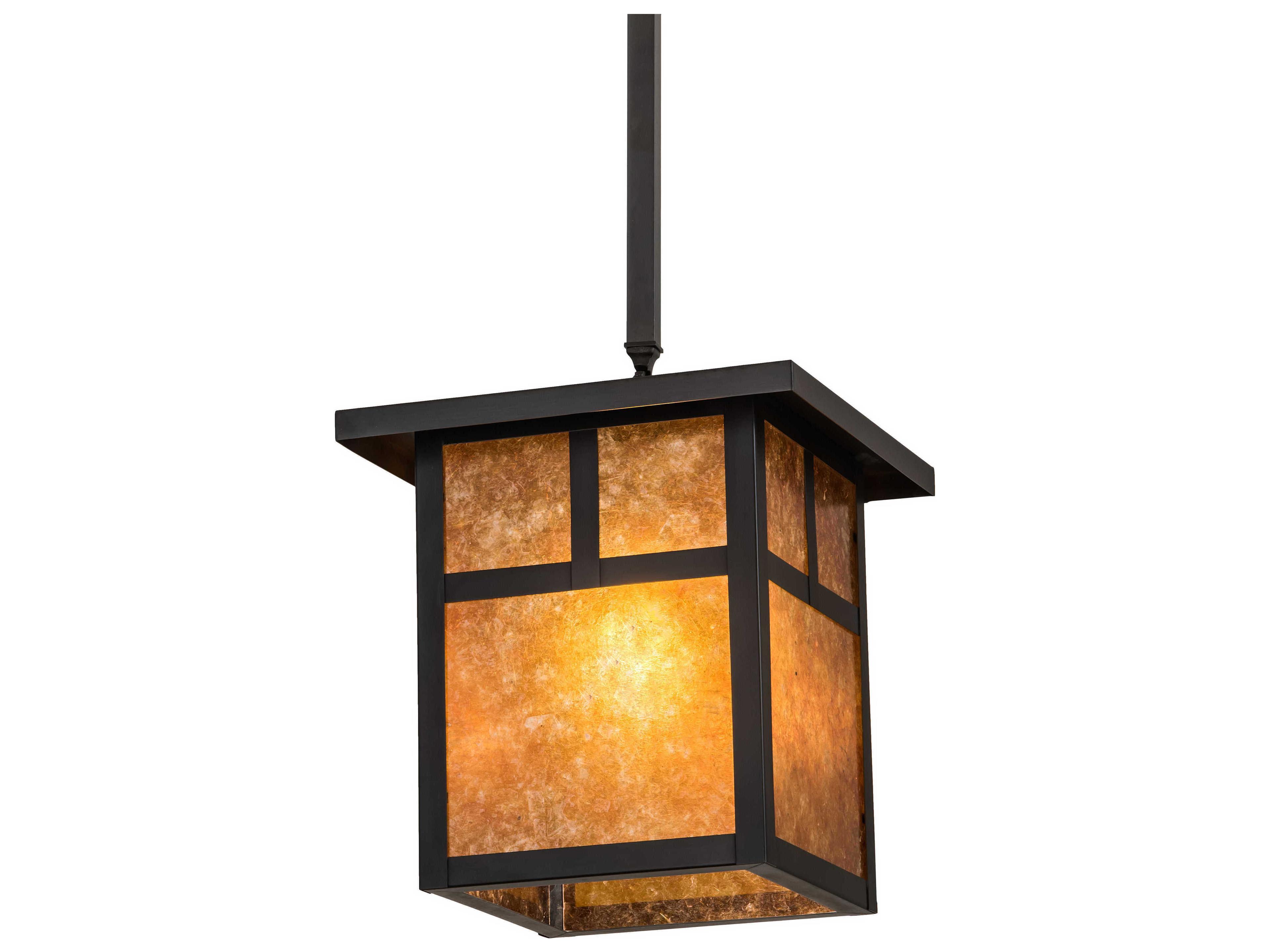 Meyda Hyde Park T Mission 1-Light Craftsman Brown Geometric Pendant