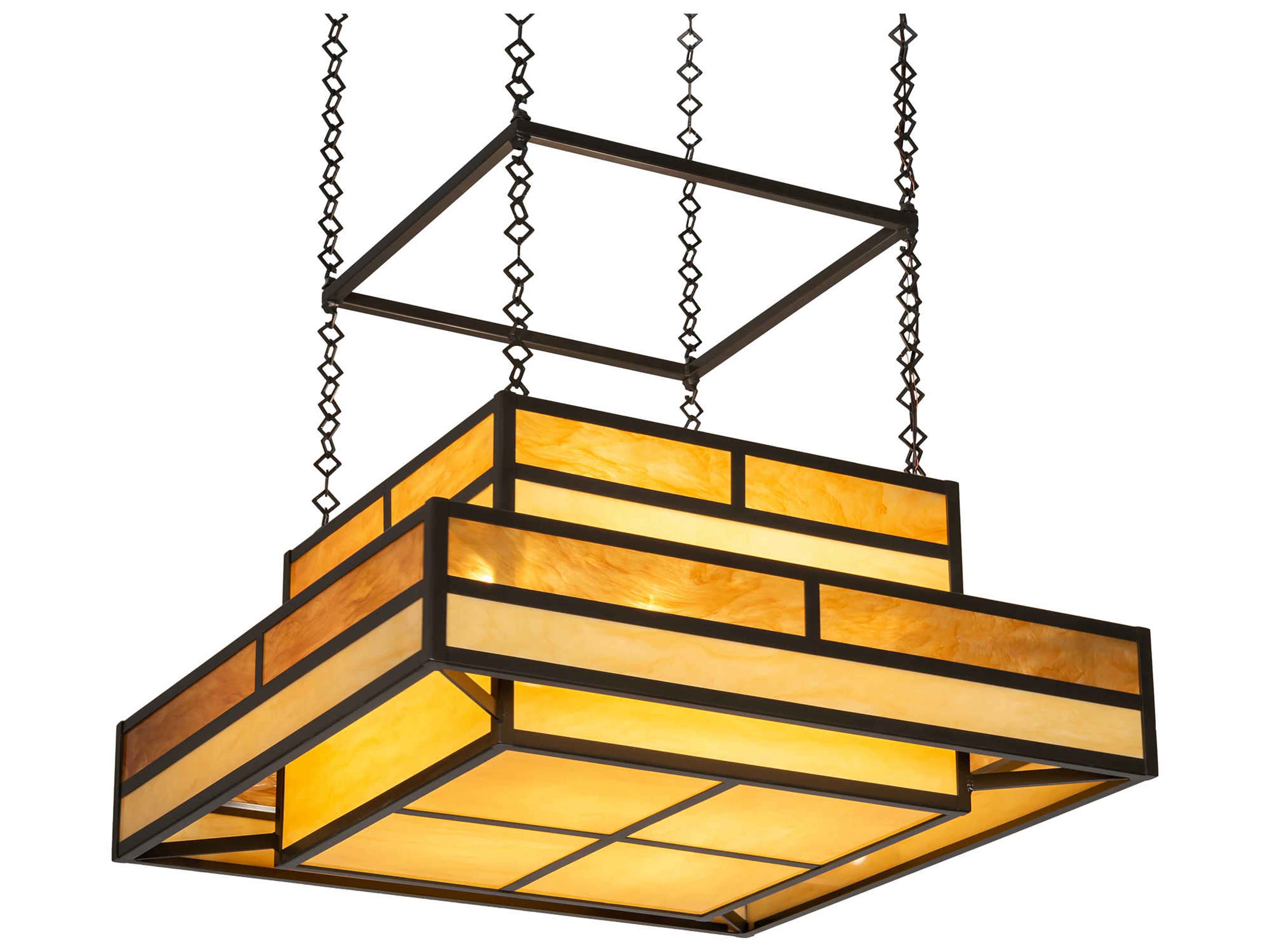 Meyda Hyde Park T Mission 8-Light Timeless Bronze Geometric Pendant