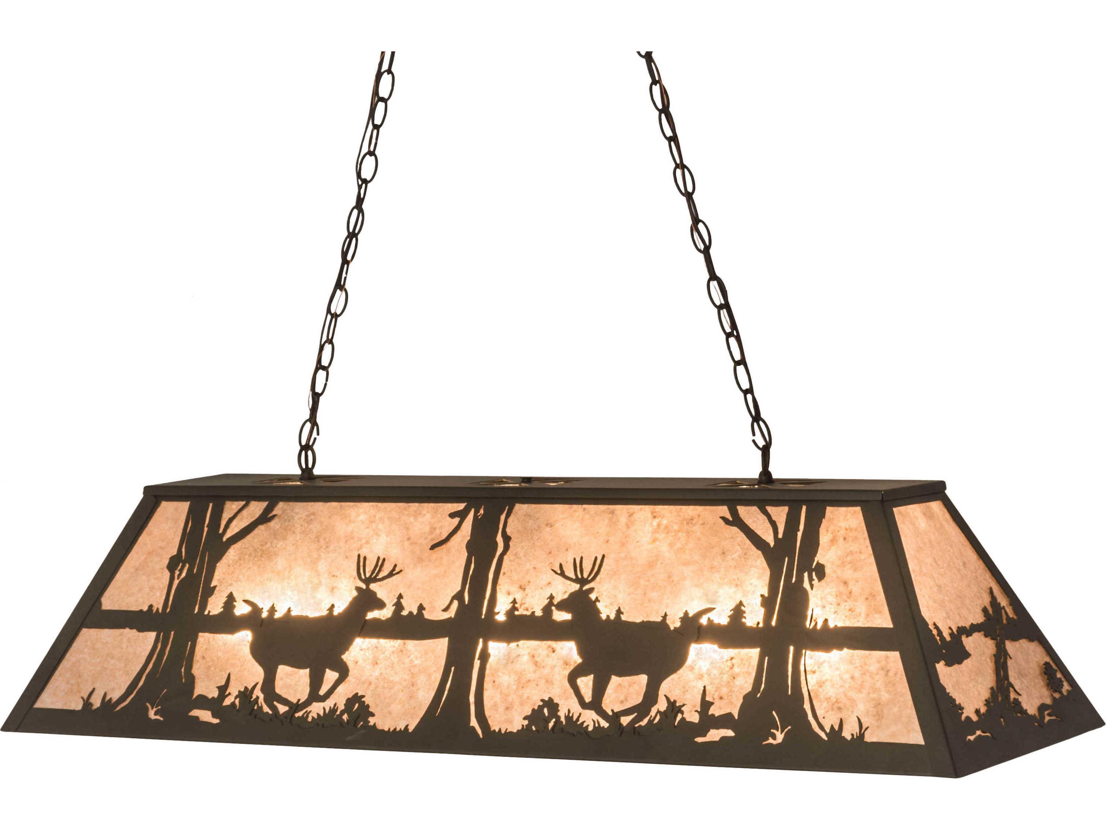 Meyda 6-Light Bronze Glass Island Pendant