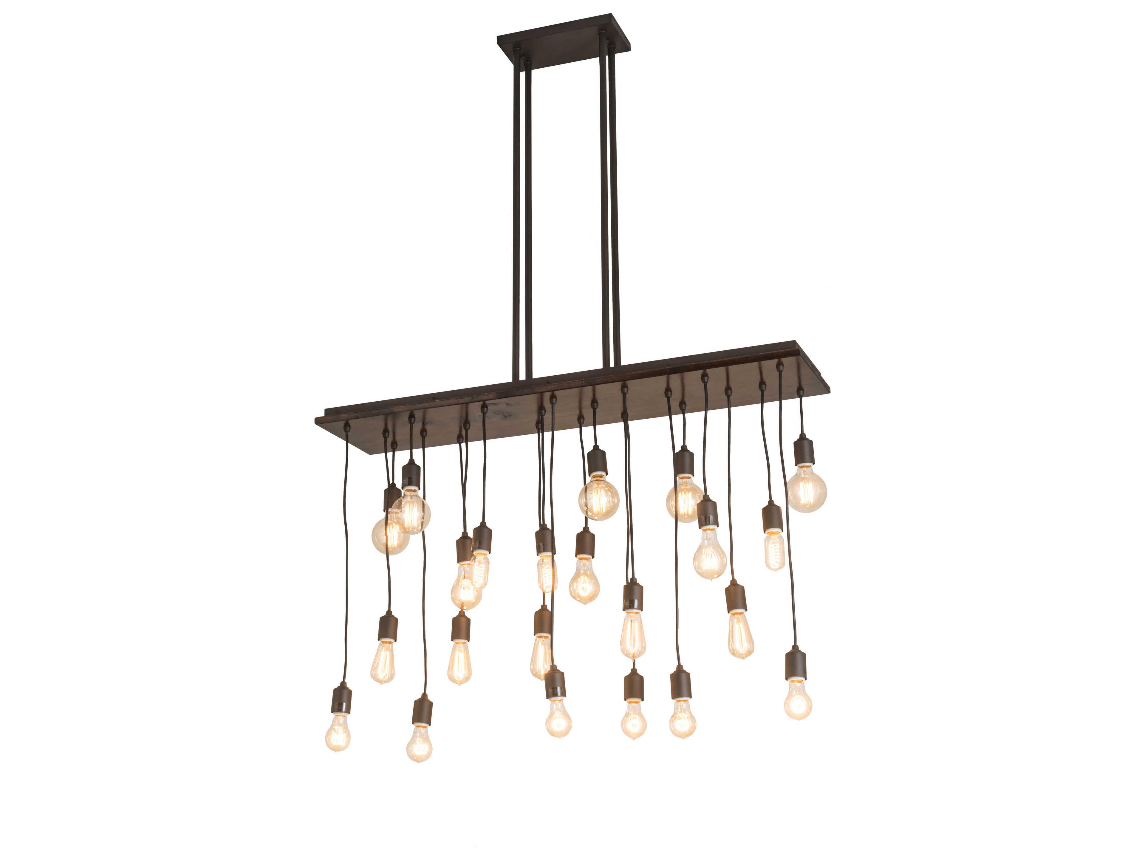 Meyda Alva 22-Light Bronze Glass Linear Island Pendant